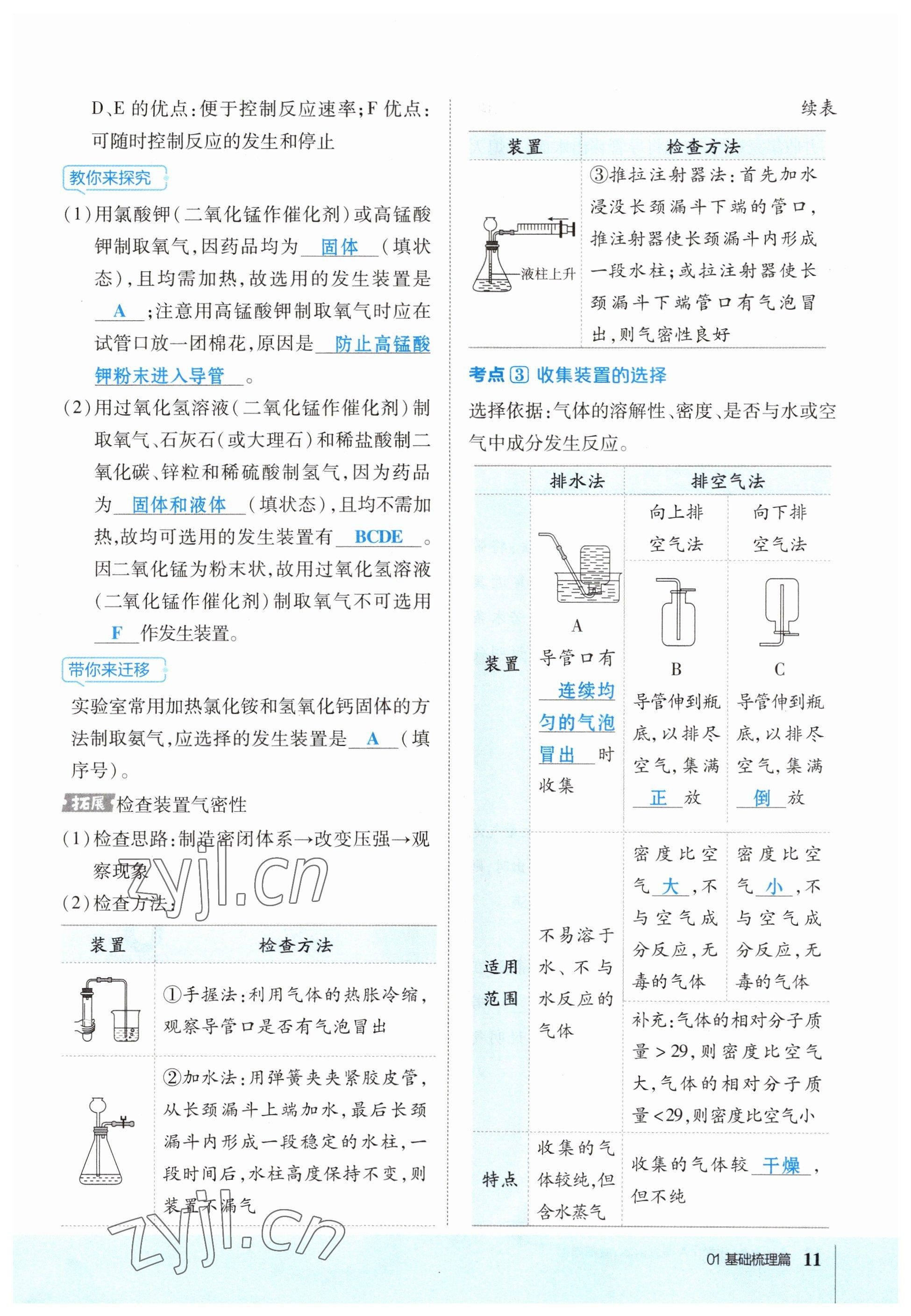 2023年荣德基点拨中考化学福建专版 参考答案第11页