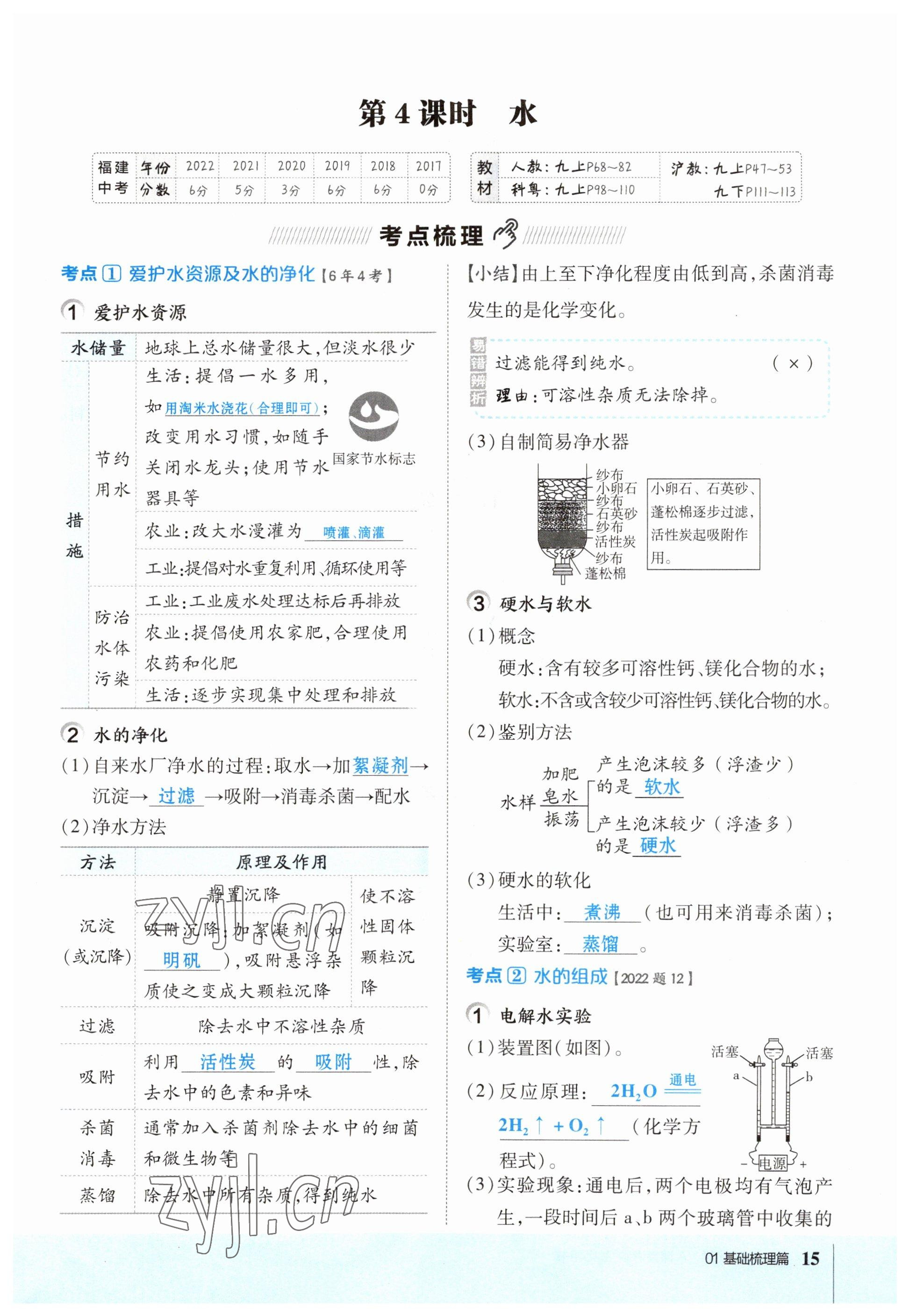 2023年榮德基點(diǎn)撥中考化學(xué)福建專版 參考答案第15頁