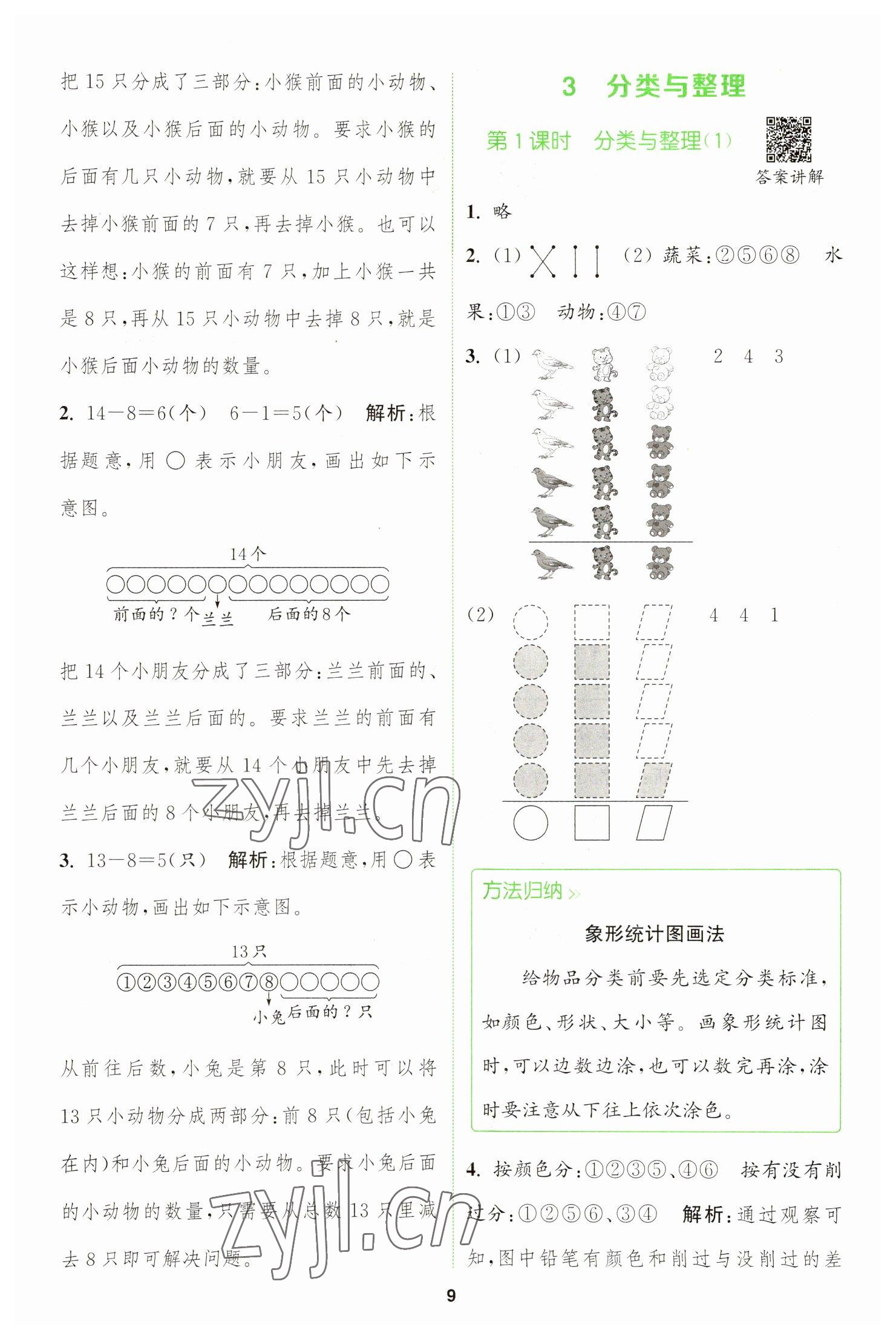 2023年拔尖特訓(xùn)一年級數(shù)學(xué)下冊人教版 參考答案第9頁