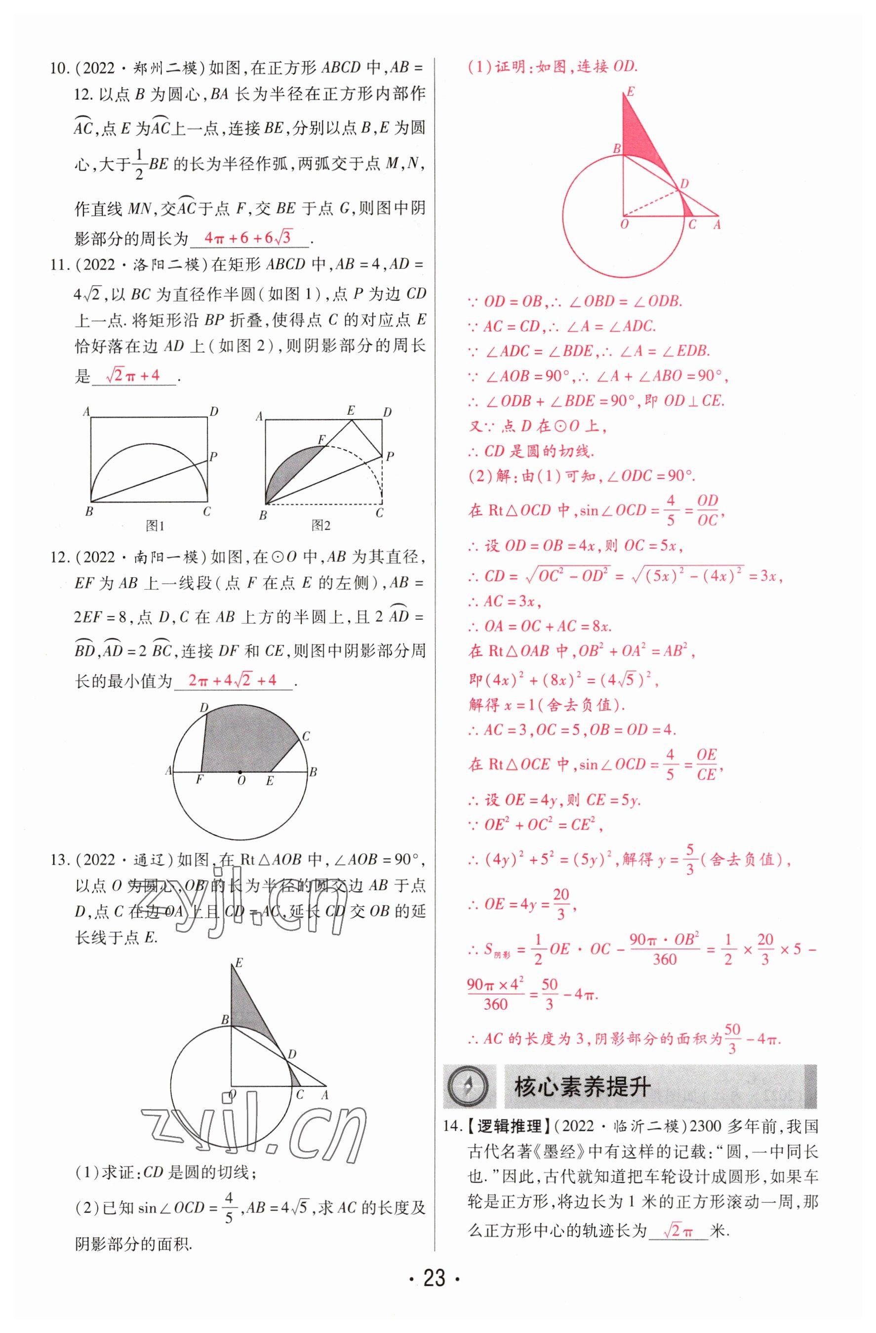 2023年理想中考數(shù)學(xué)河南專版 參考答案第23頁