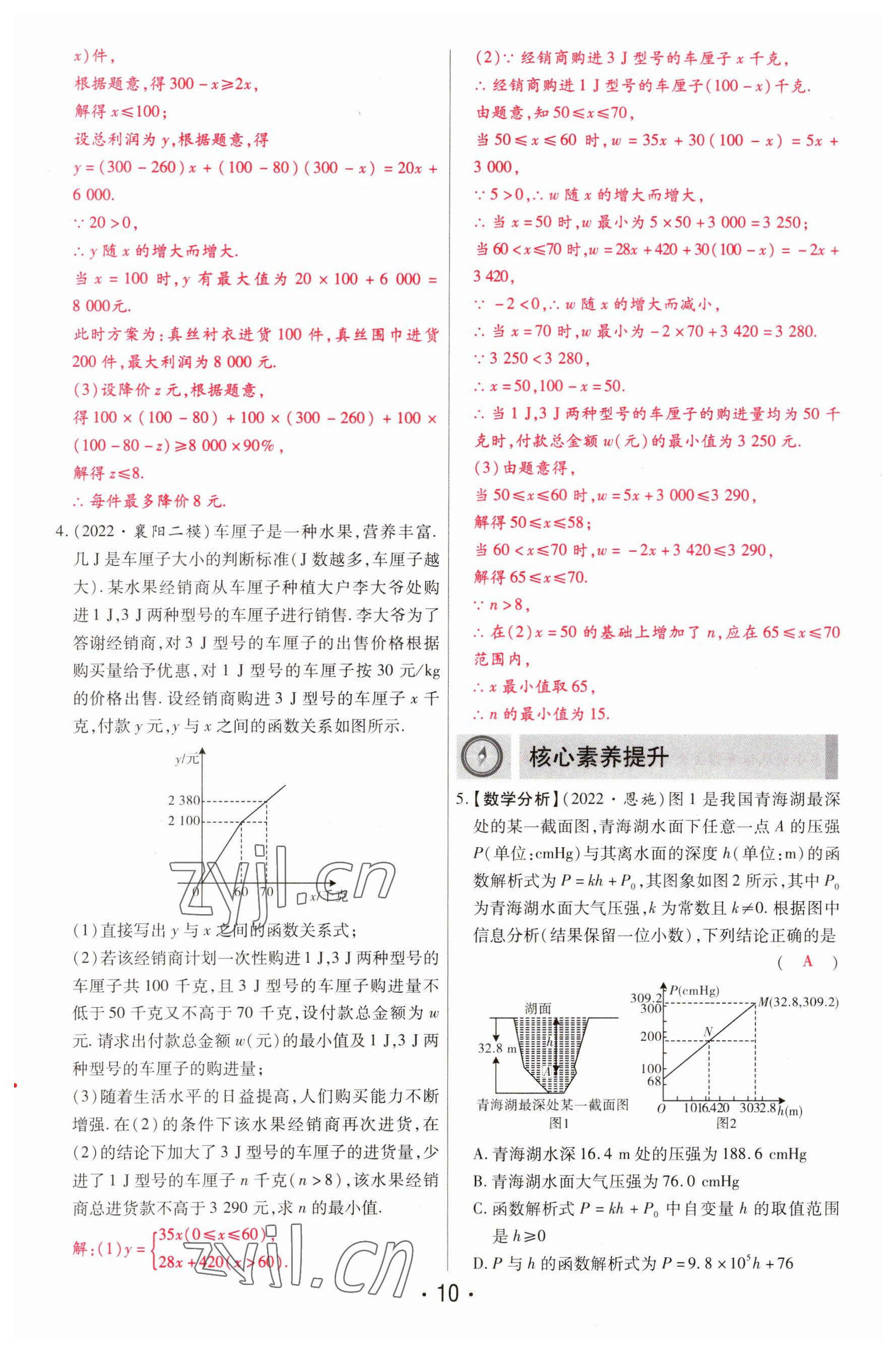 2023年理想中考數(shù)學(xué)河南專版 參考答案第10頁