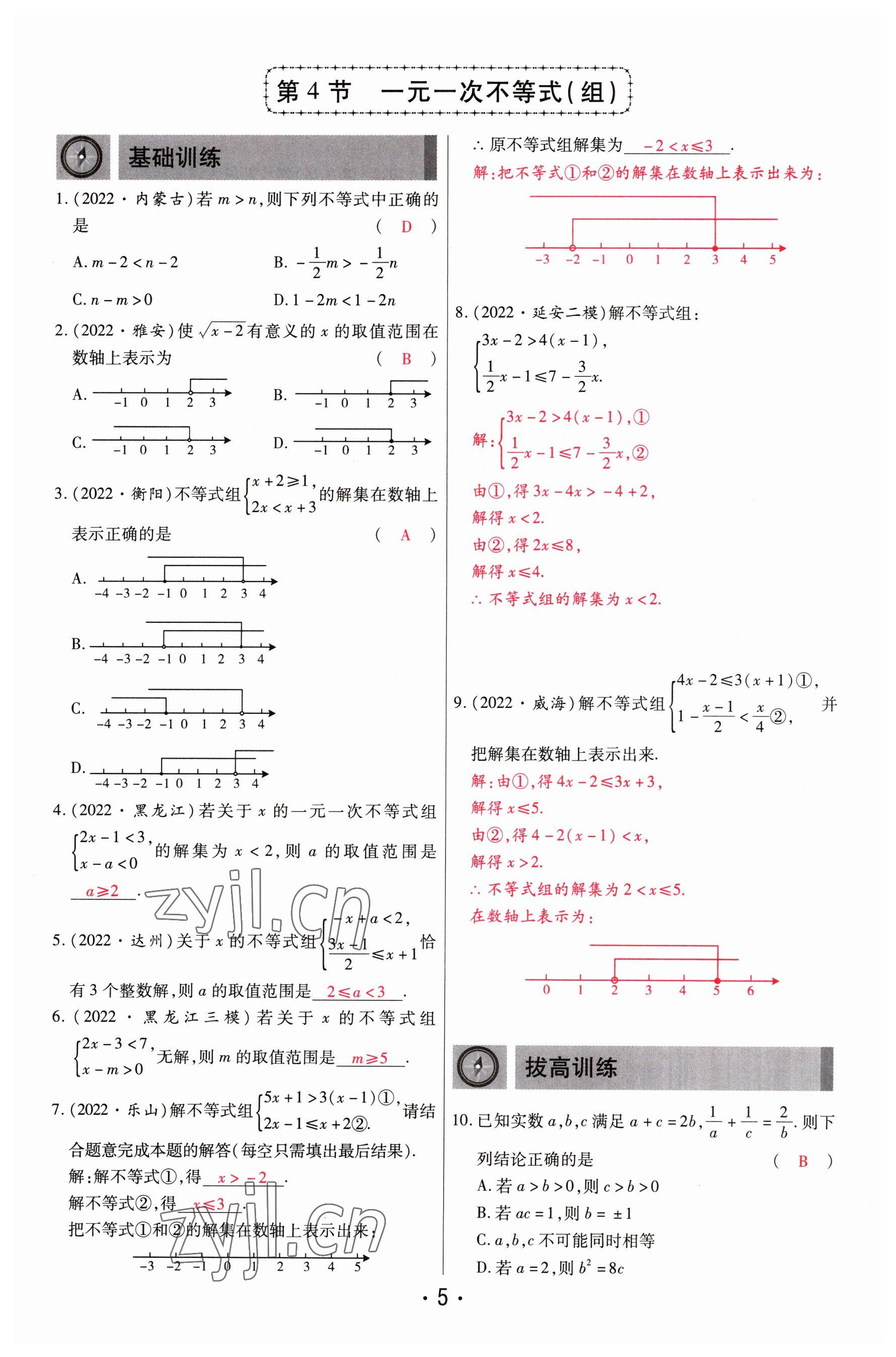 2023年理想中考數(shù)學(xué)河南專(zhuān)版 參考答案第5頁(yè)