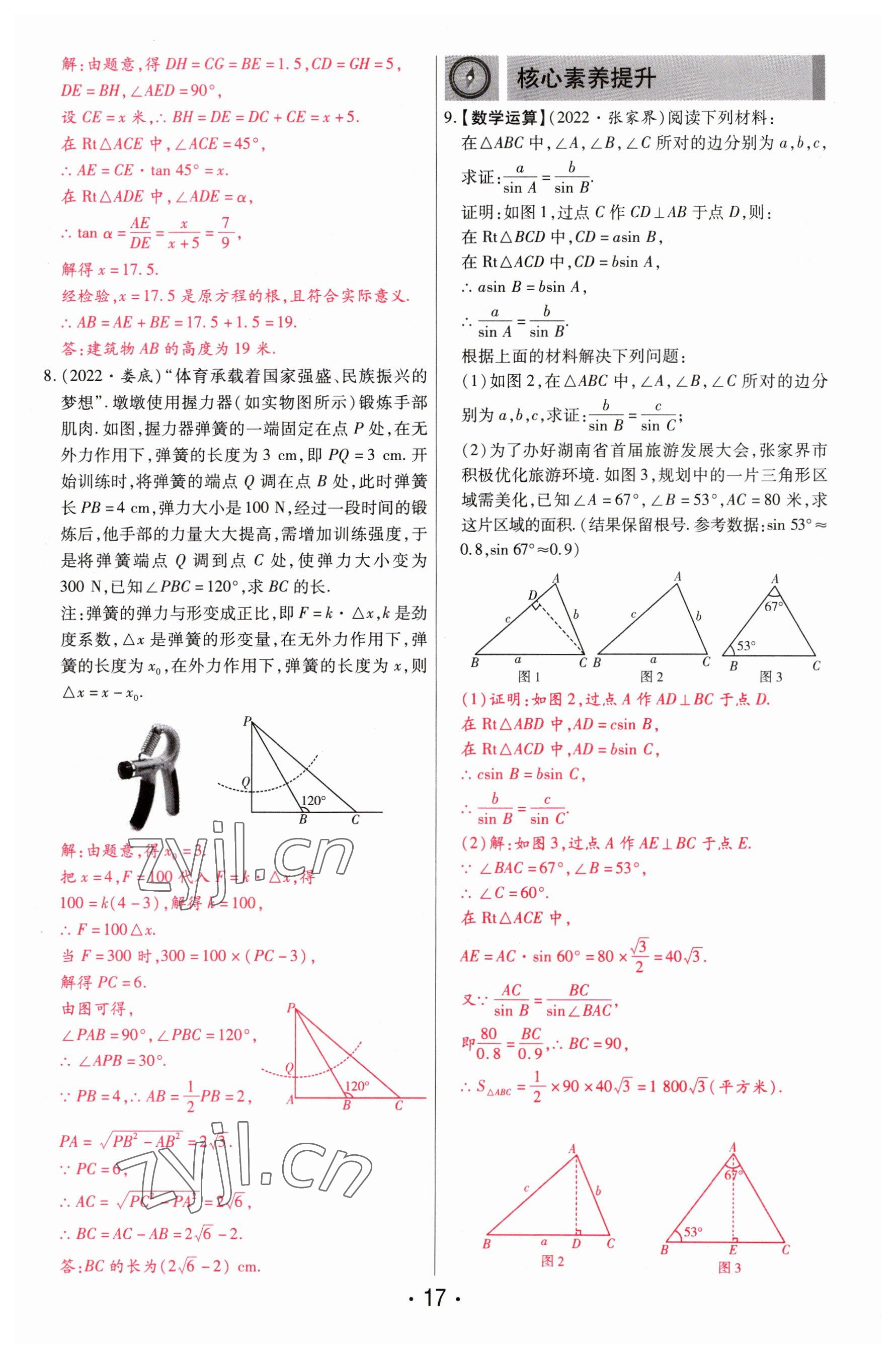 2023年理想中考數(shù)學(xué)河南專版 參考答案第17頁