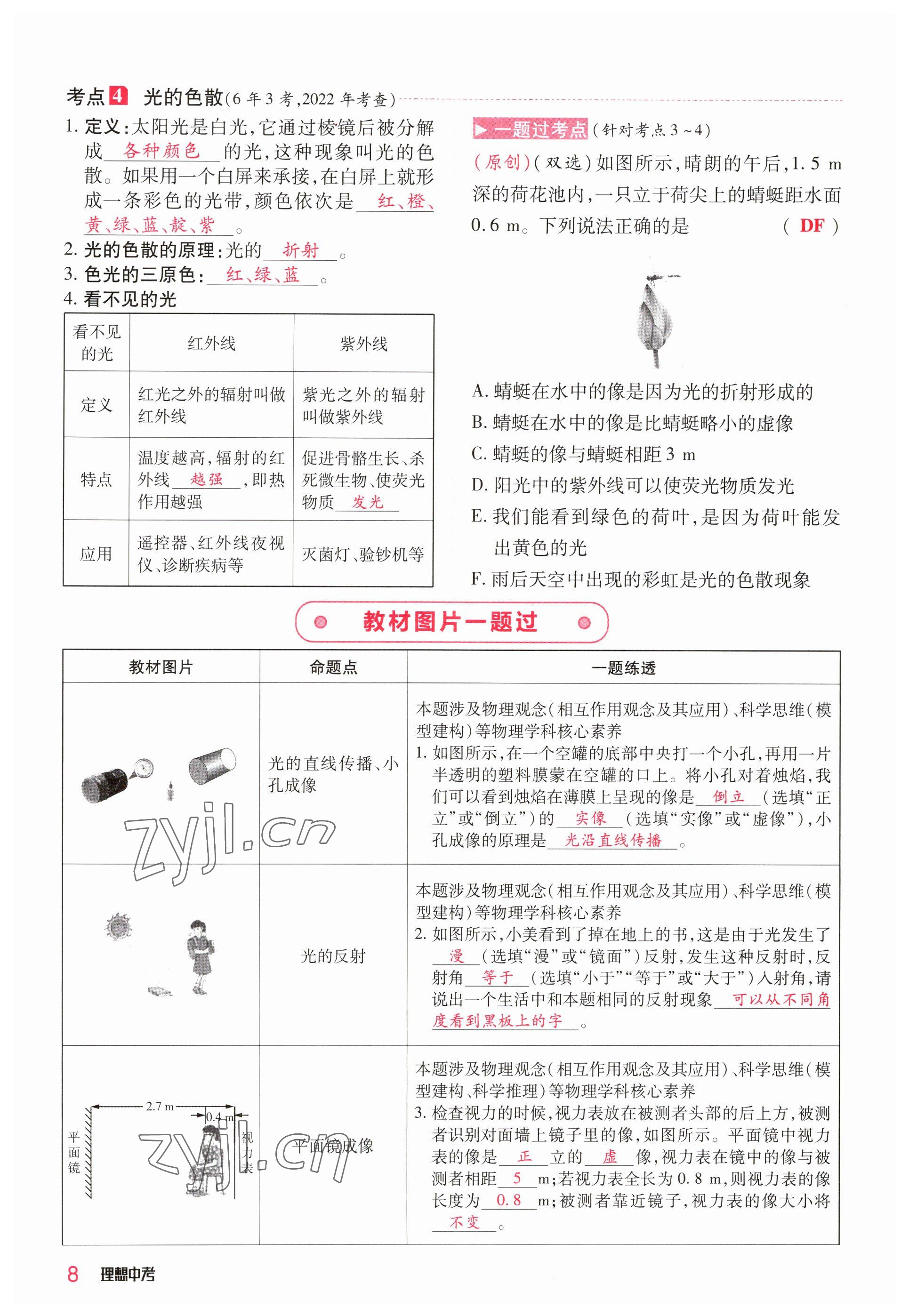 2023年理想中考物理河南專版 參考答案第8頁