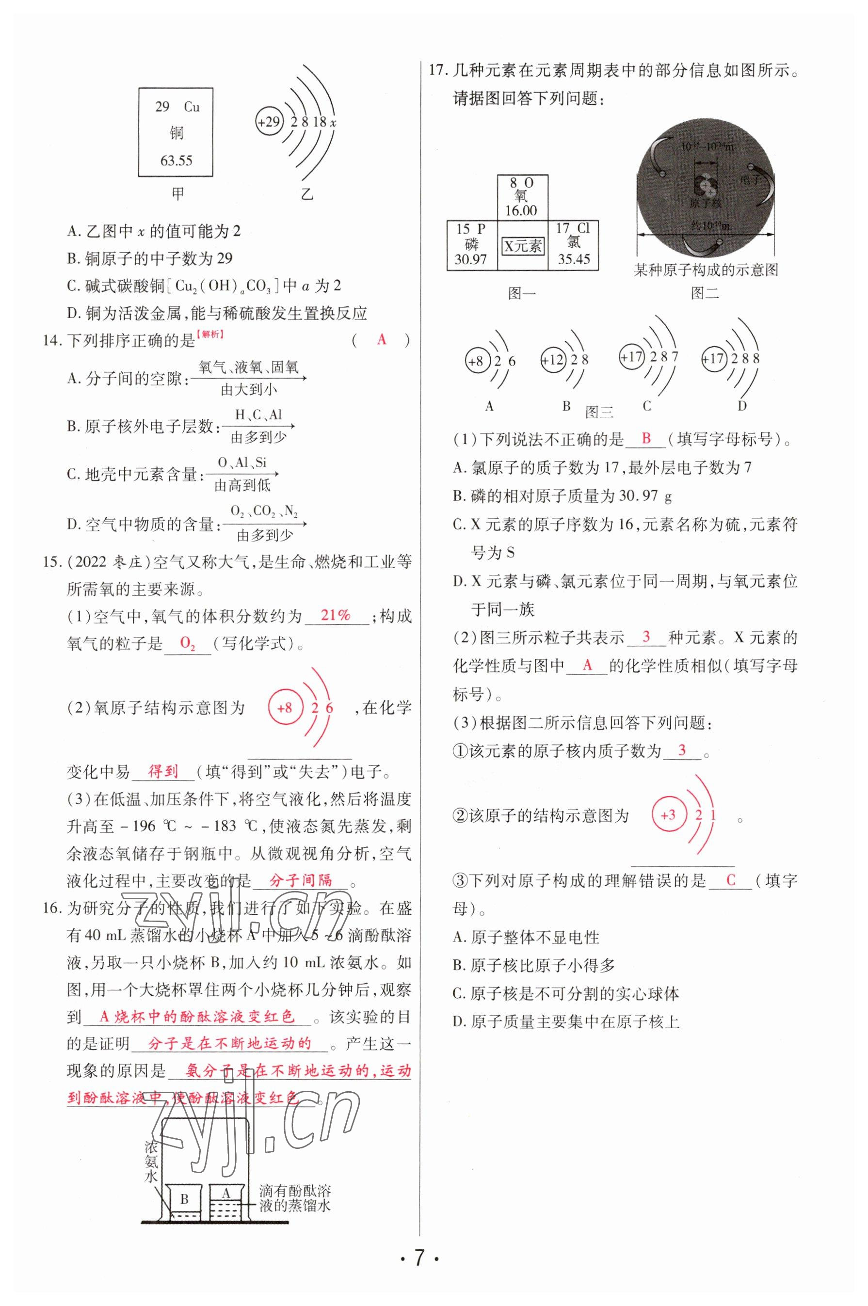 2023年理想中考化学河南专版 参考答案第7页