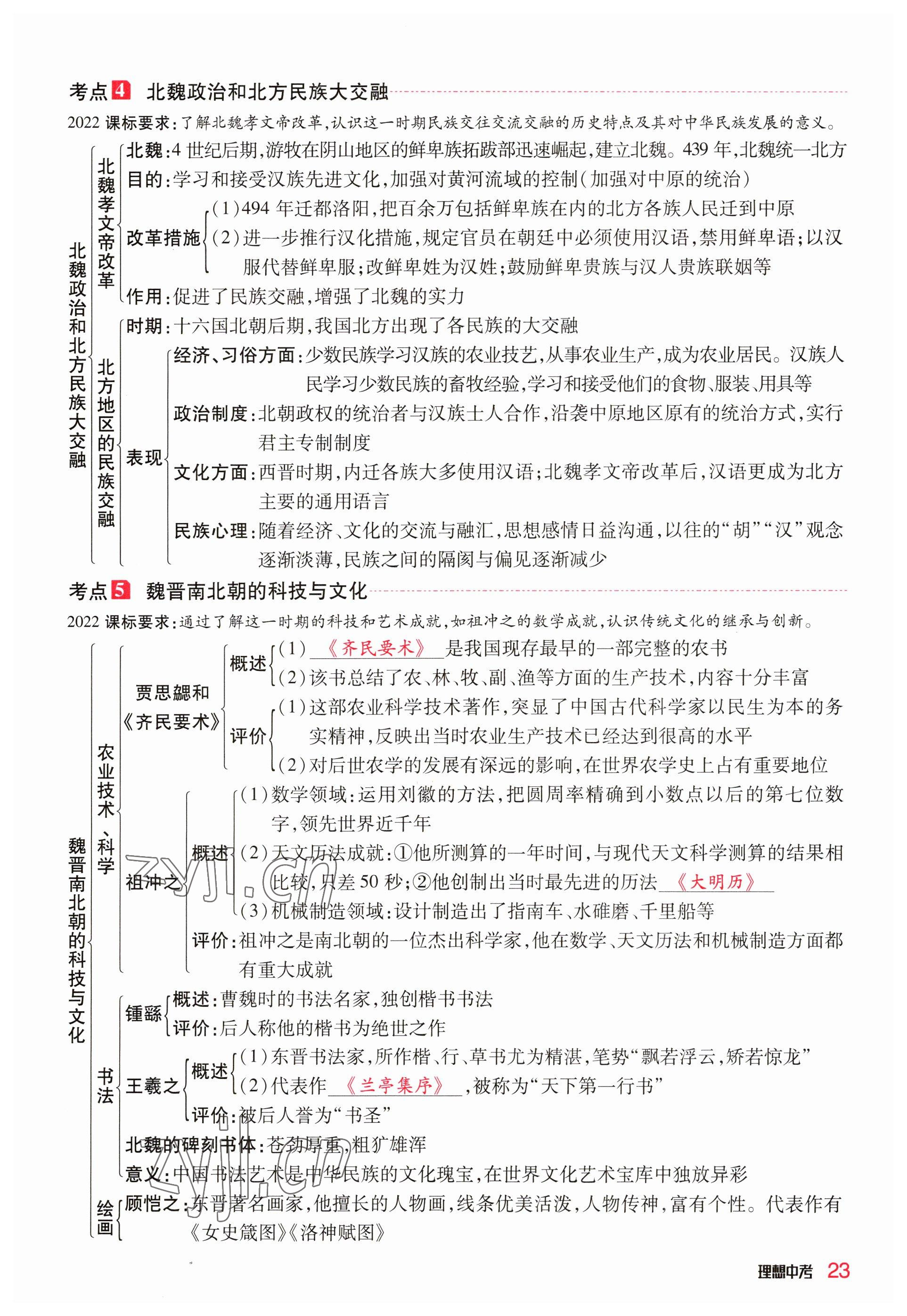 2023年理想中考历史河南专版 参考答案第23页