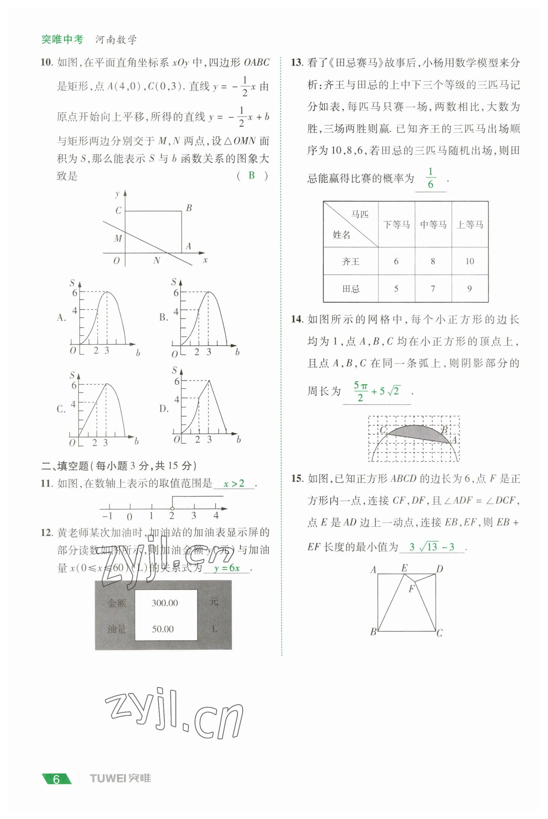 2023年一戰(zhàn)通關(guān)中考總復(fù)習(xí)數(shù)學(xué)河南專版 參考答案第6頁(yè)