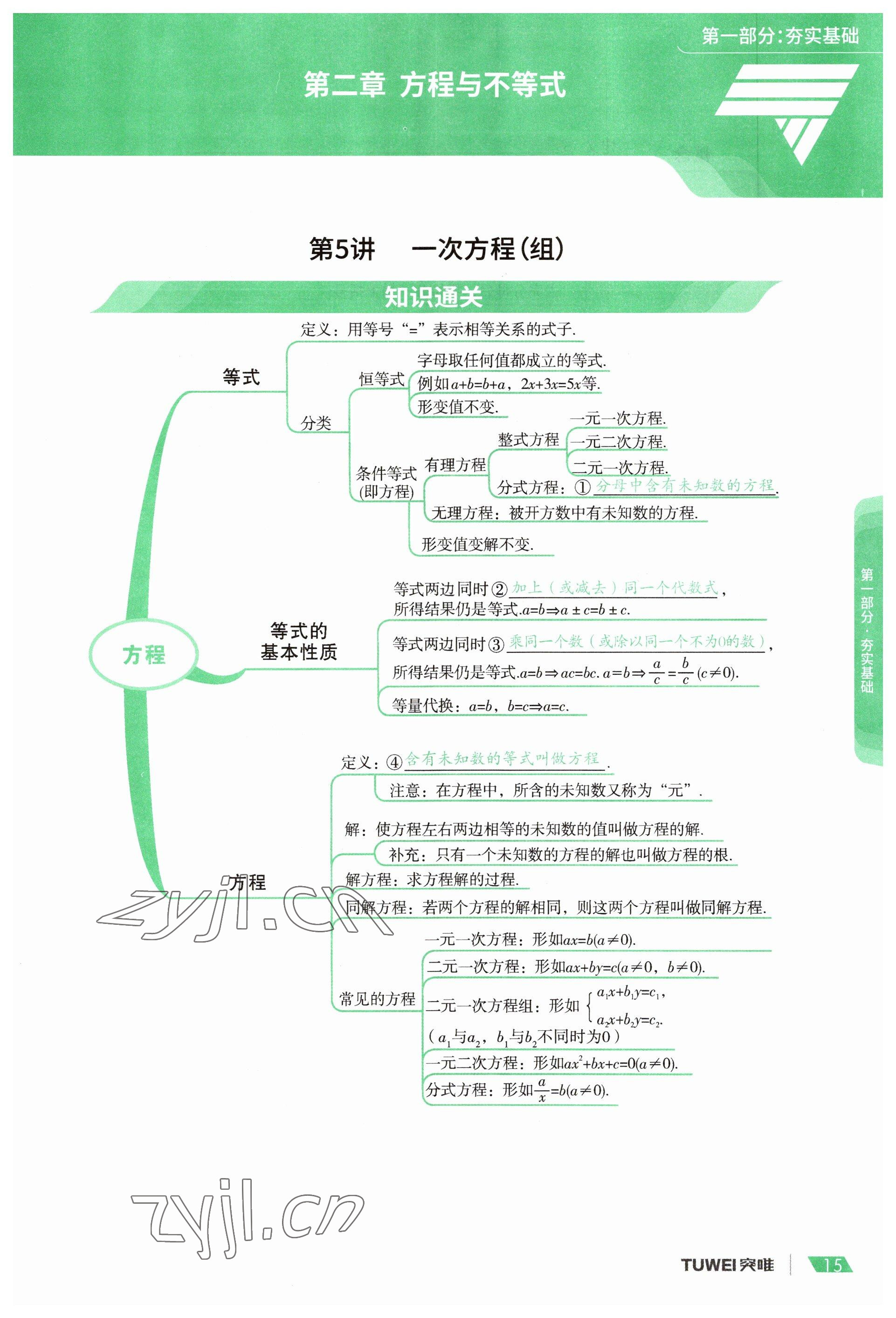 2023年一戰(zhàn)通關(guān)中考總復(fù)習(xí)數(shù)學(xué)河南專版 參考答案第15頁