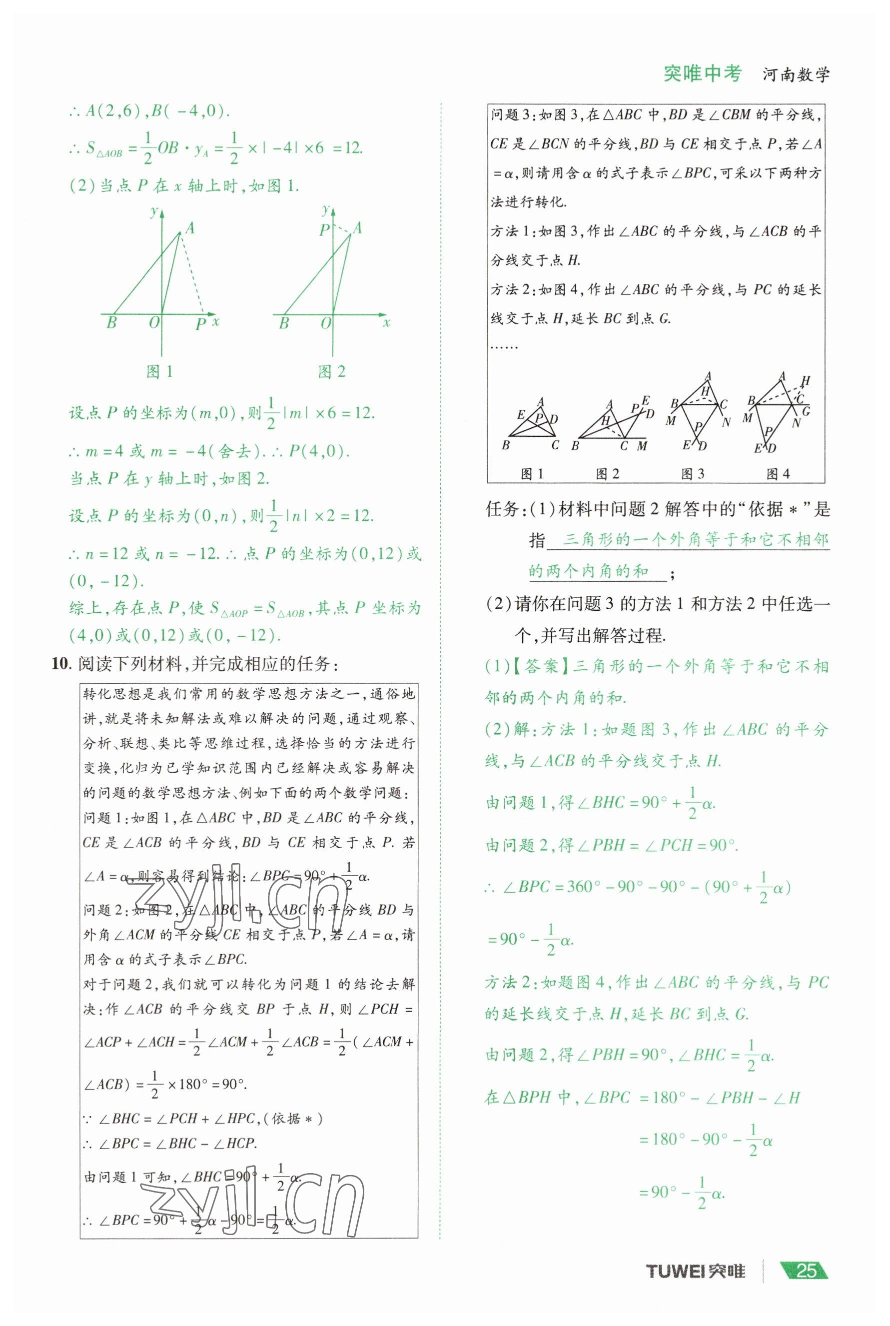 2023年一戰(zhàn)通關(guān)中考總復(fù)習(xí)數(shù)學(xué)河南專版 參考答案第25頁(yè)