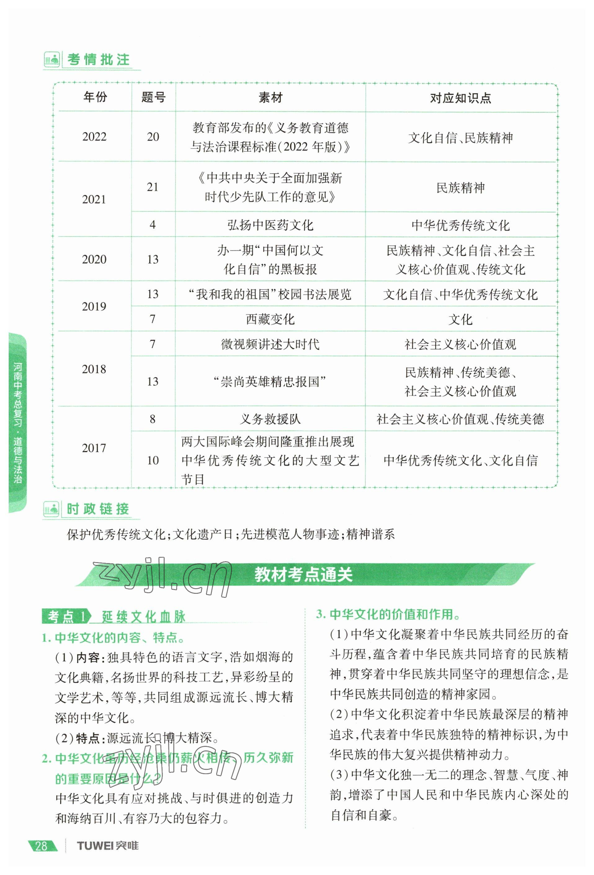 2023年一戰(zhàn)通關(guān)中考總復(fù)習(xí)道德與法治河南專版 參考答案第26頁