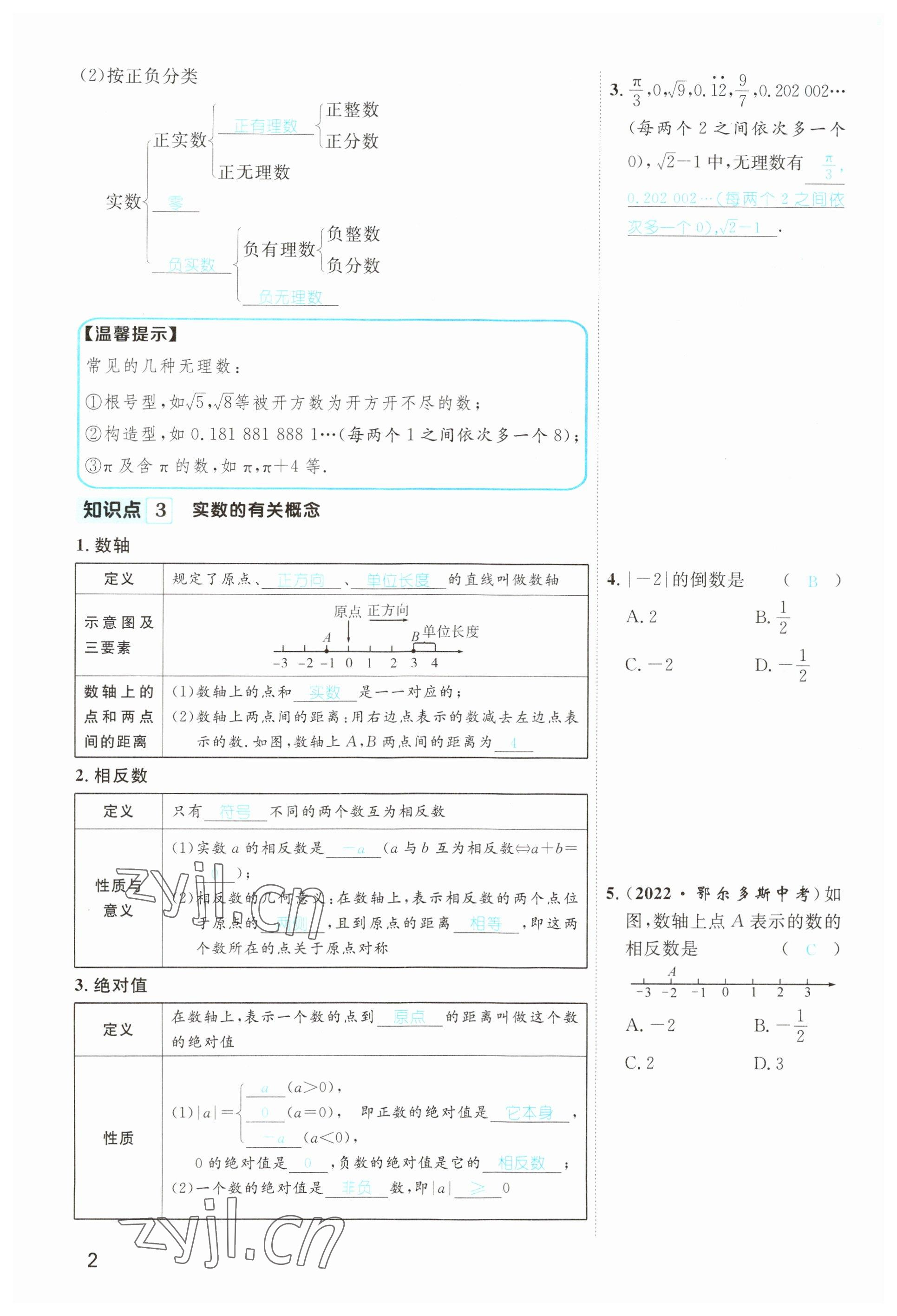 2023年鴻鵠志中考王數(shù)學貴陽專版 參考答案第2頁