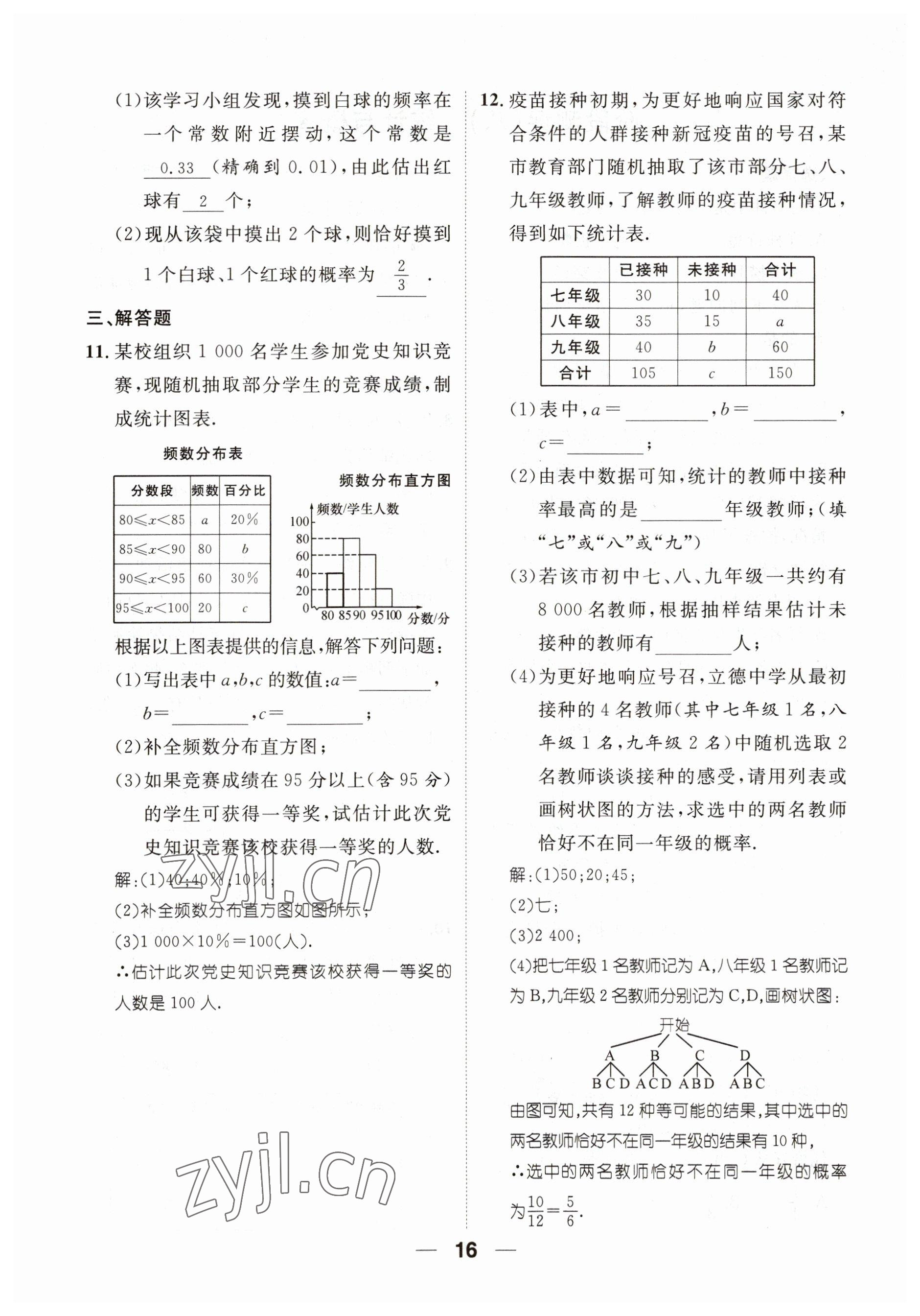 2023年鴻鵠志中考王數(shù)學貴陽專版 參考答案第16頁