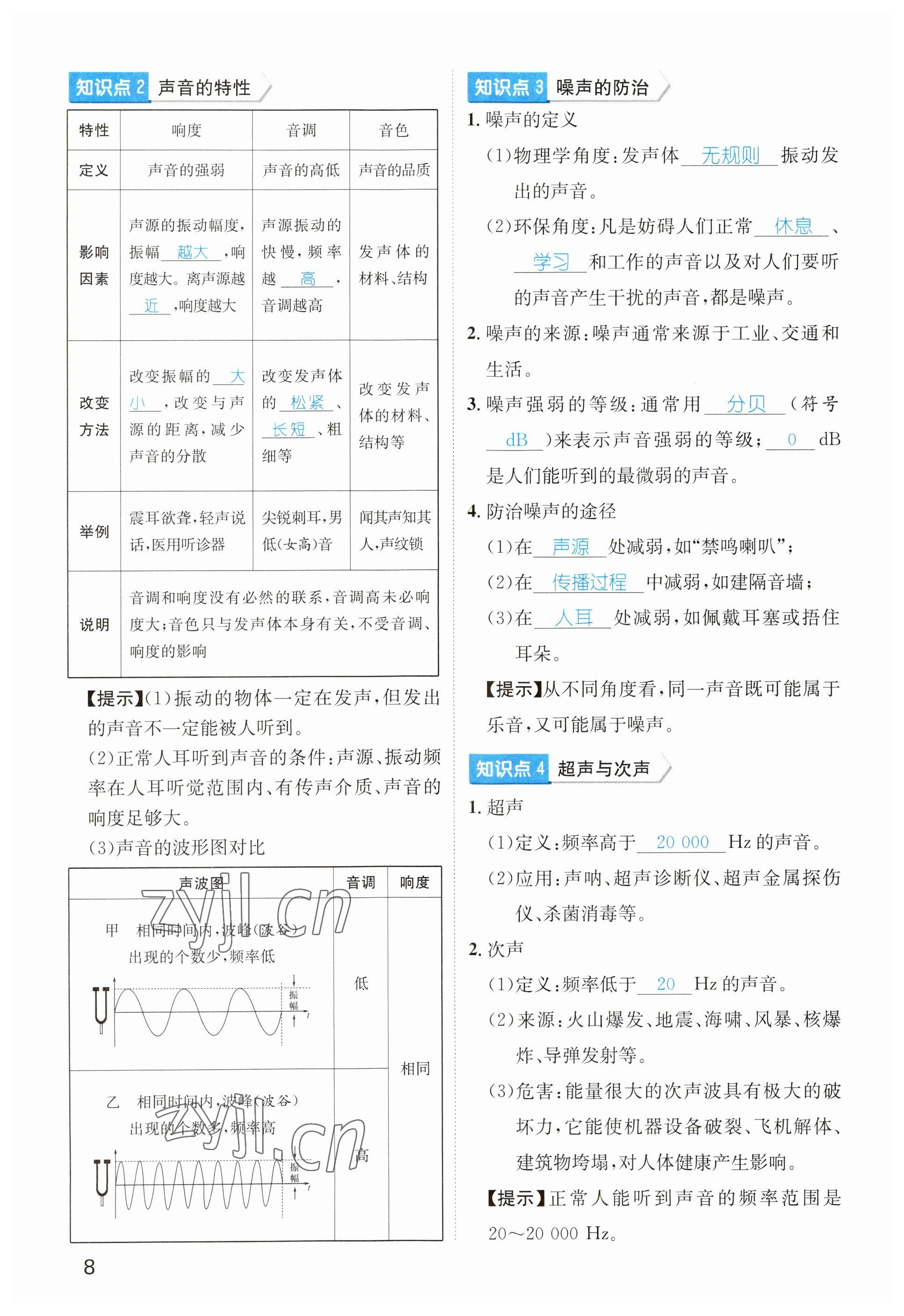 2023年鴻鵠志中考王物理貴陽專版 參考答案第8頁