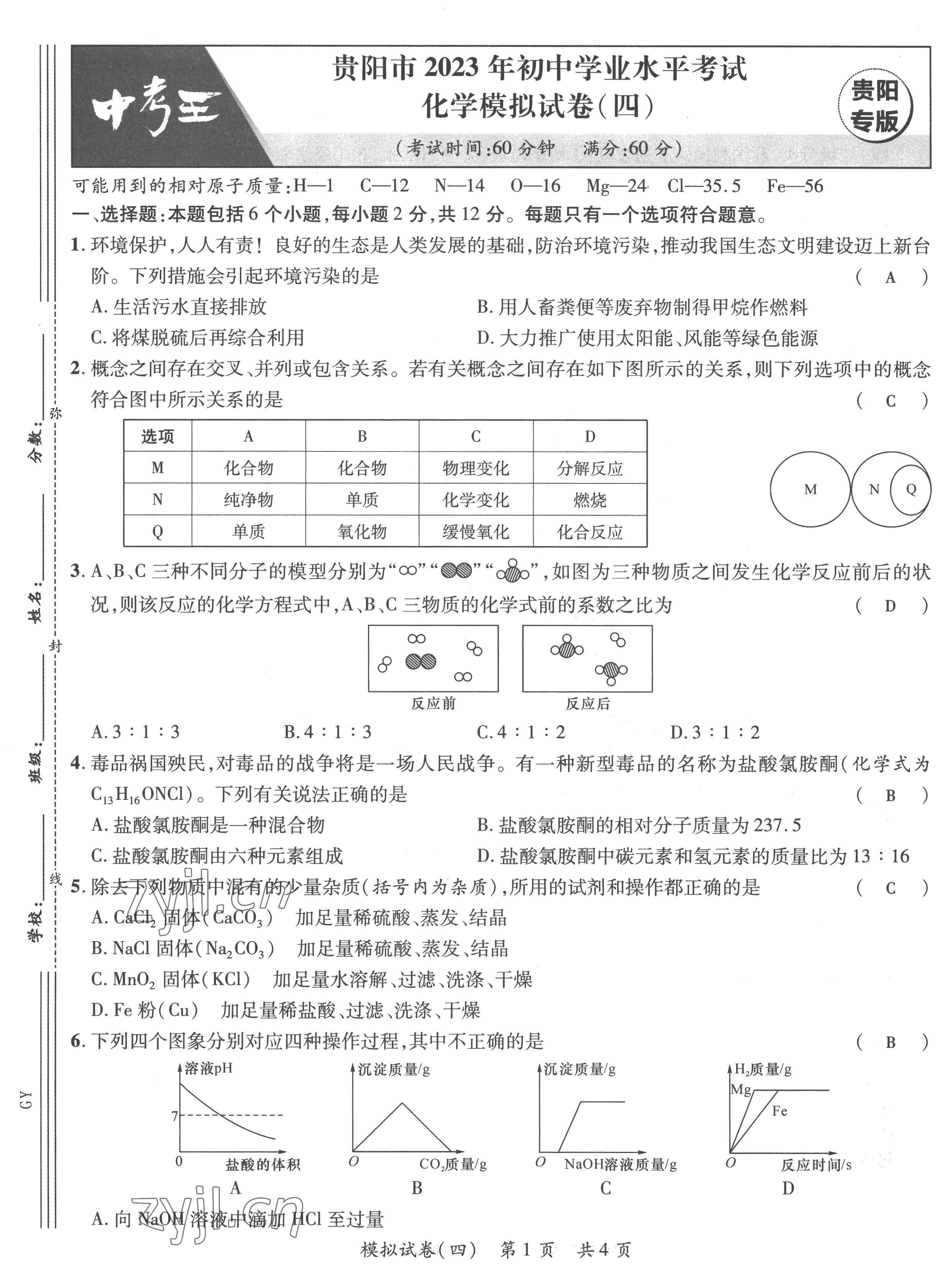 2023年鴻鵠志中考王化學(xué)貴陽專版 第13頁