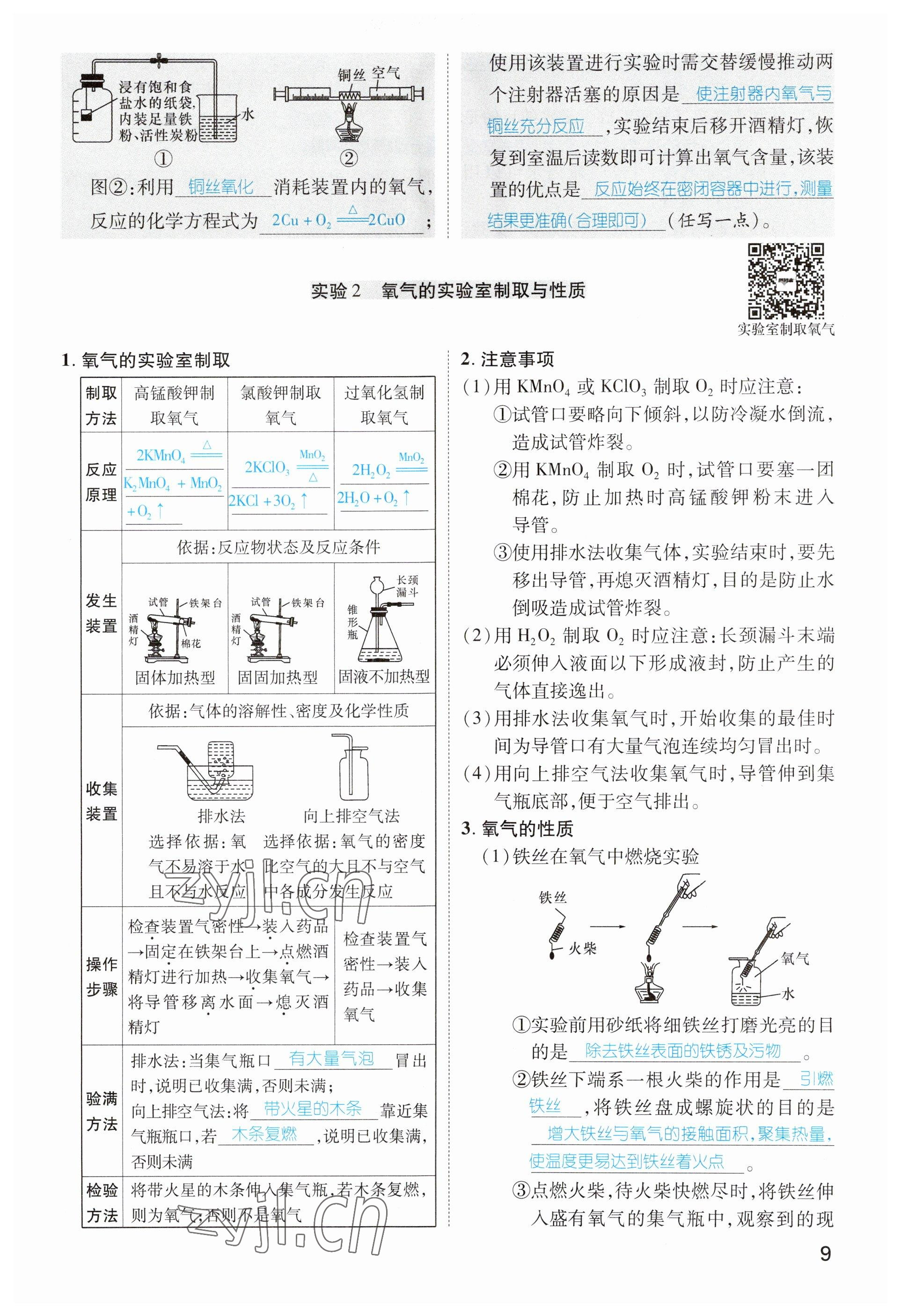 2023年鴻鵠志中考王化學貴陽專版 參考答案第9頁