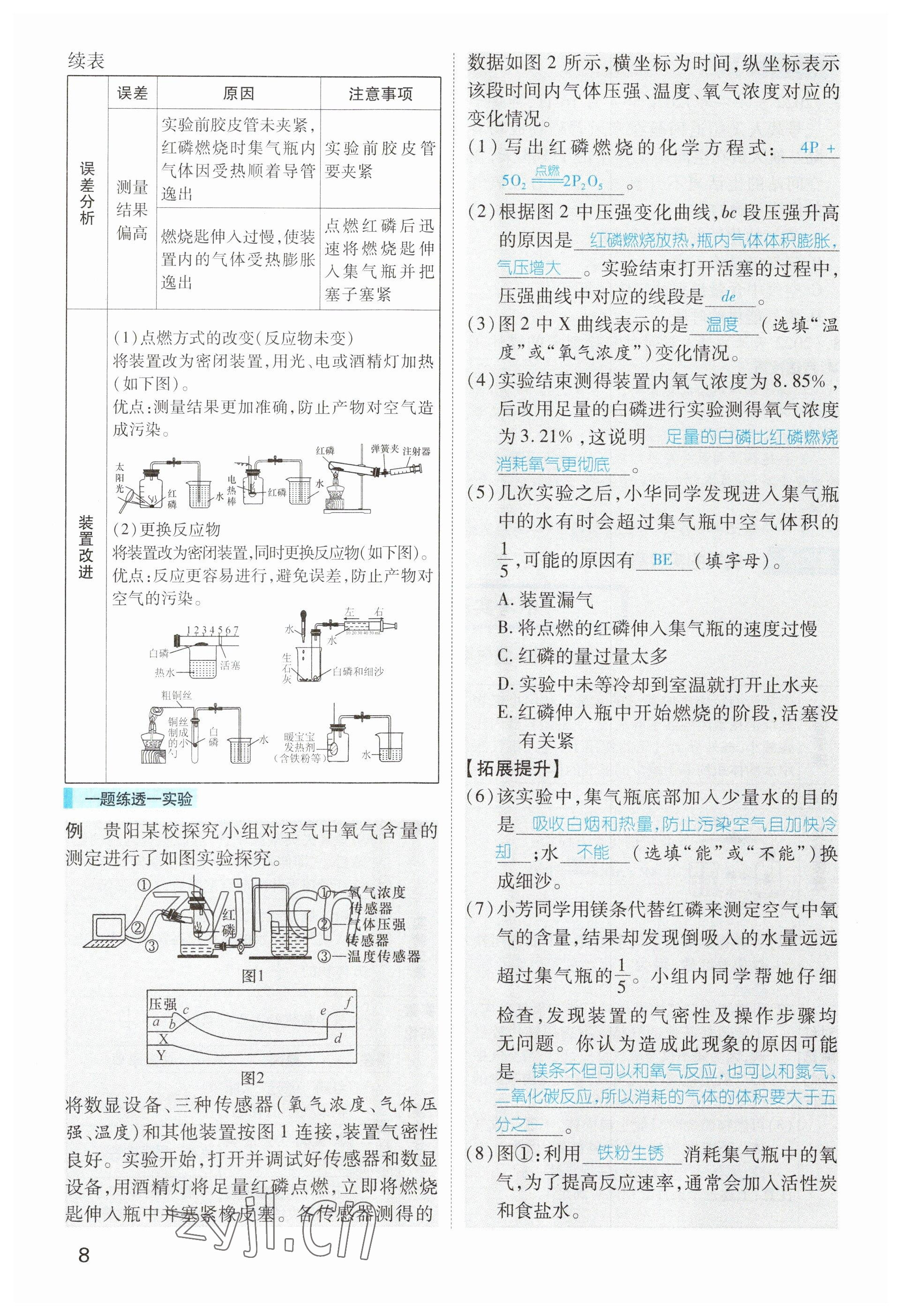 2023年鴻鵠志中考王化學(xué)貴陽專版 參考答案第8頁