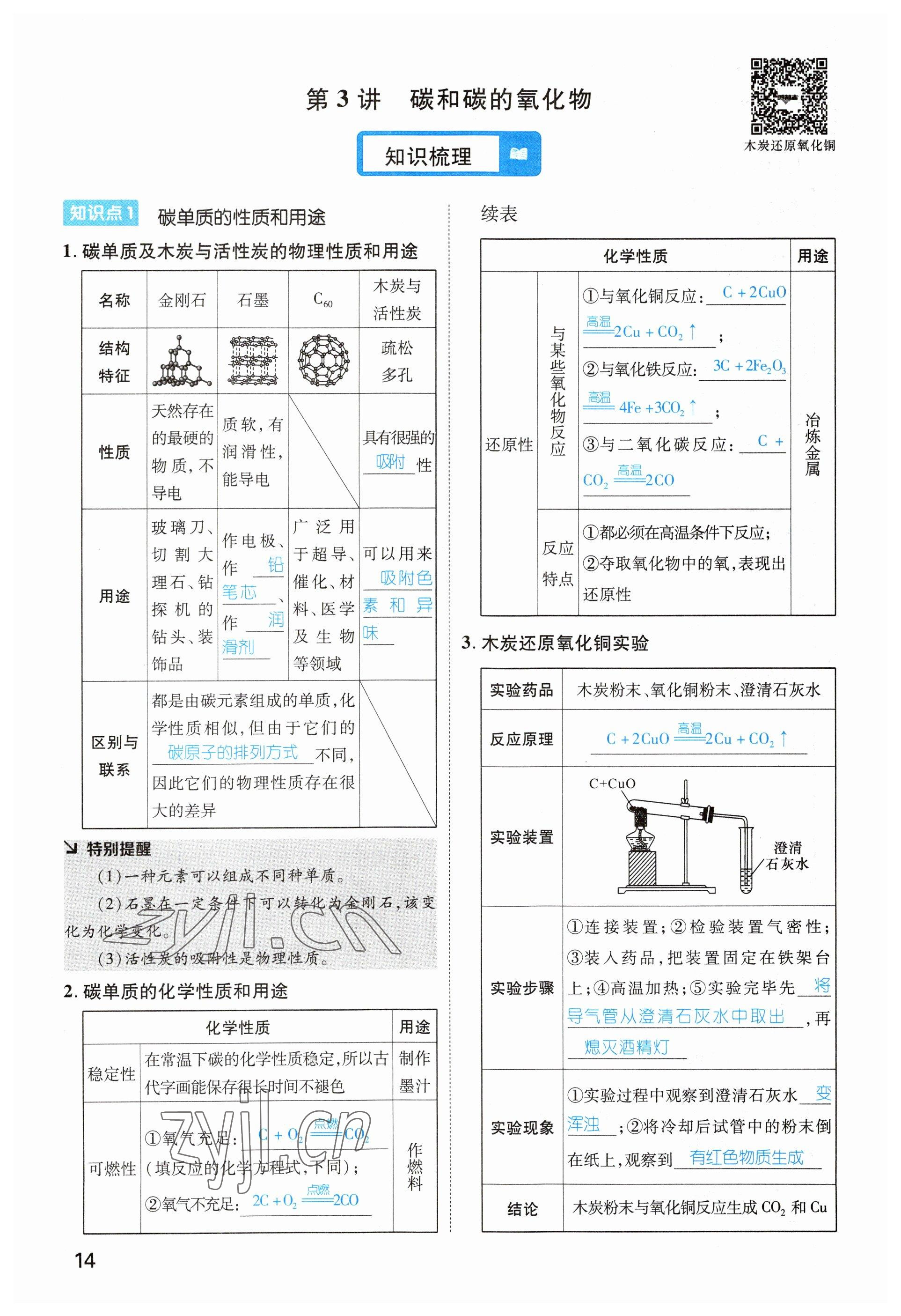 2023年鴻鵠志中考王化學(xué)貴陽專版 參考答案第14頁