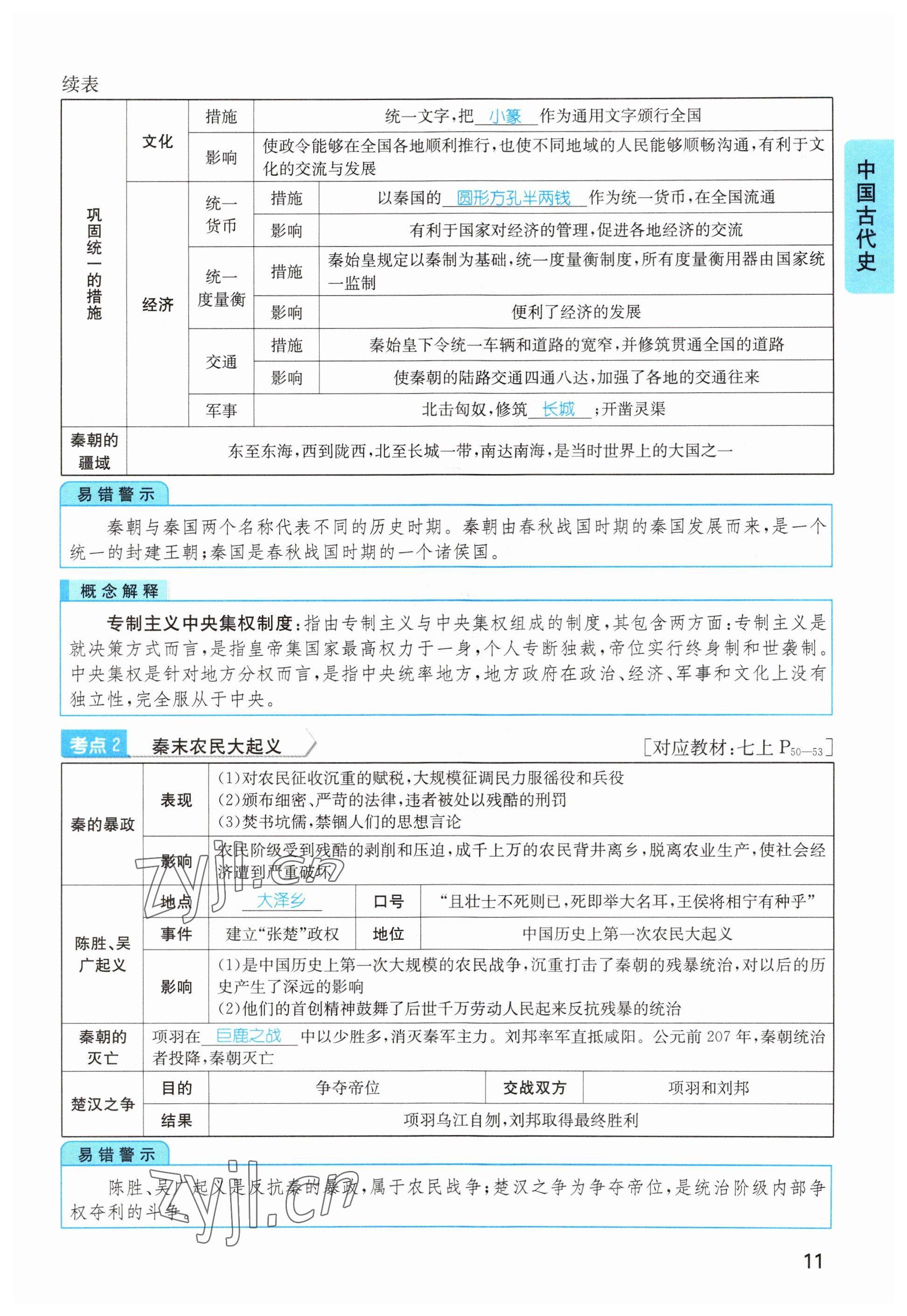 2023年鴻鵠志中考王歷史貴陽(yáng)專版 參考答案第11頁(yè)