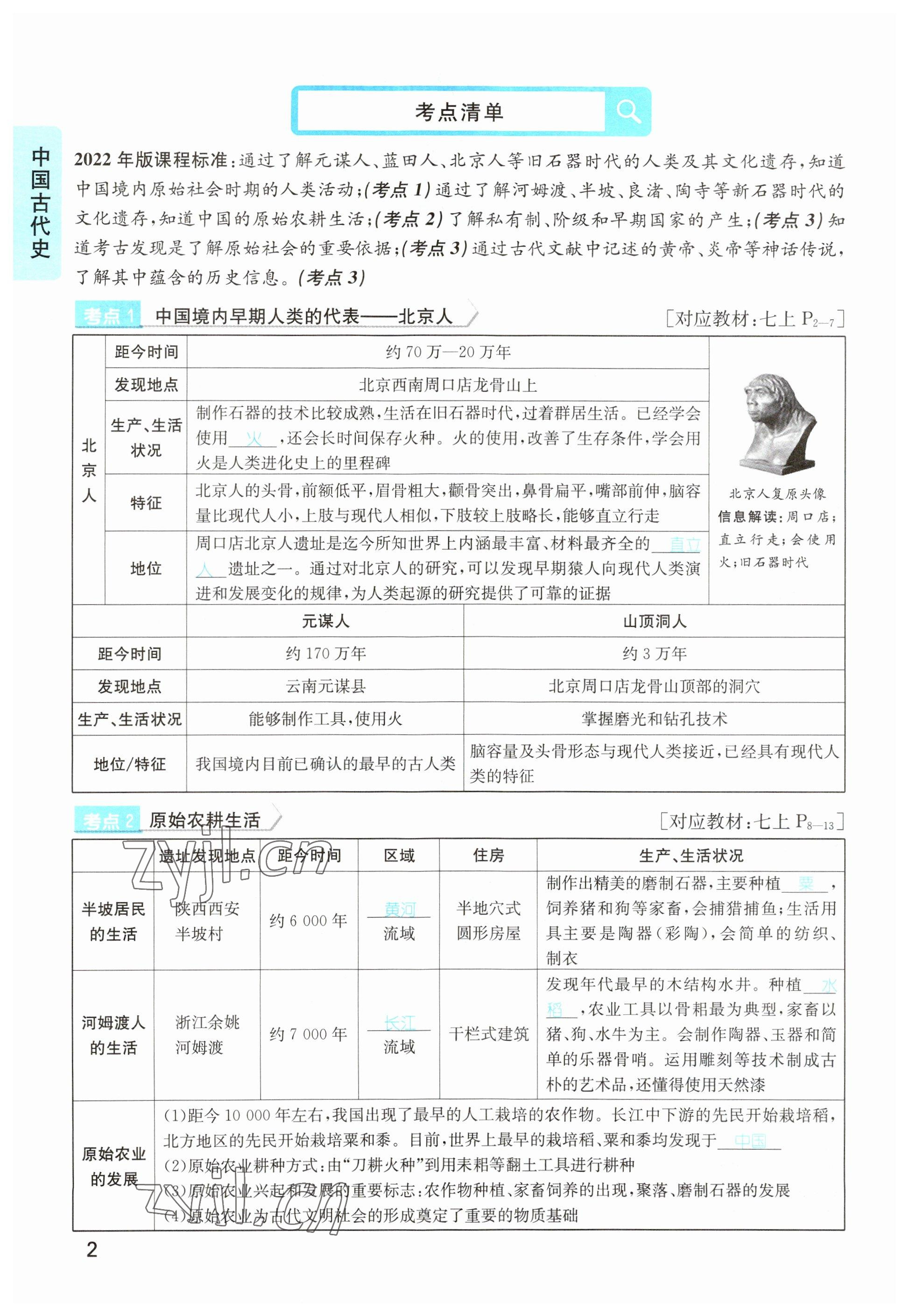 2023年鴻鵠志中考王歷史貴陽專版 參考答案第2頁