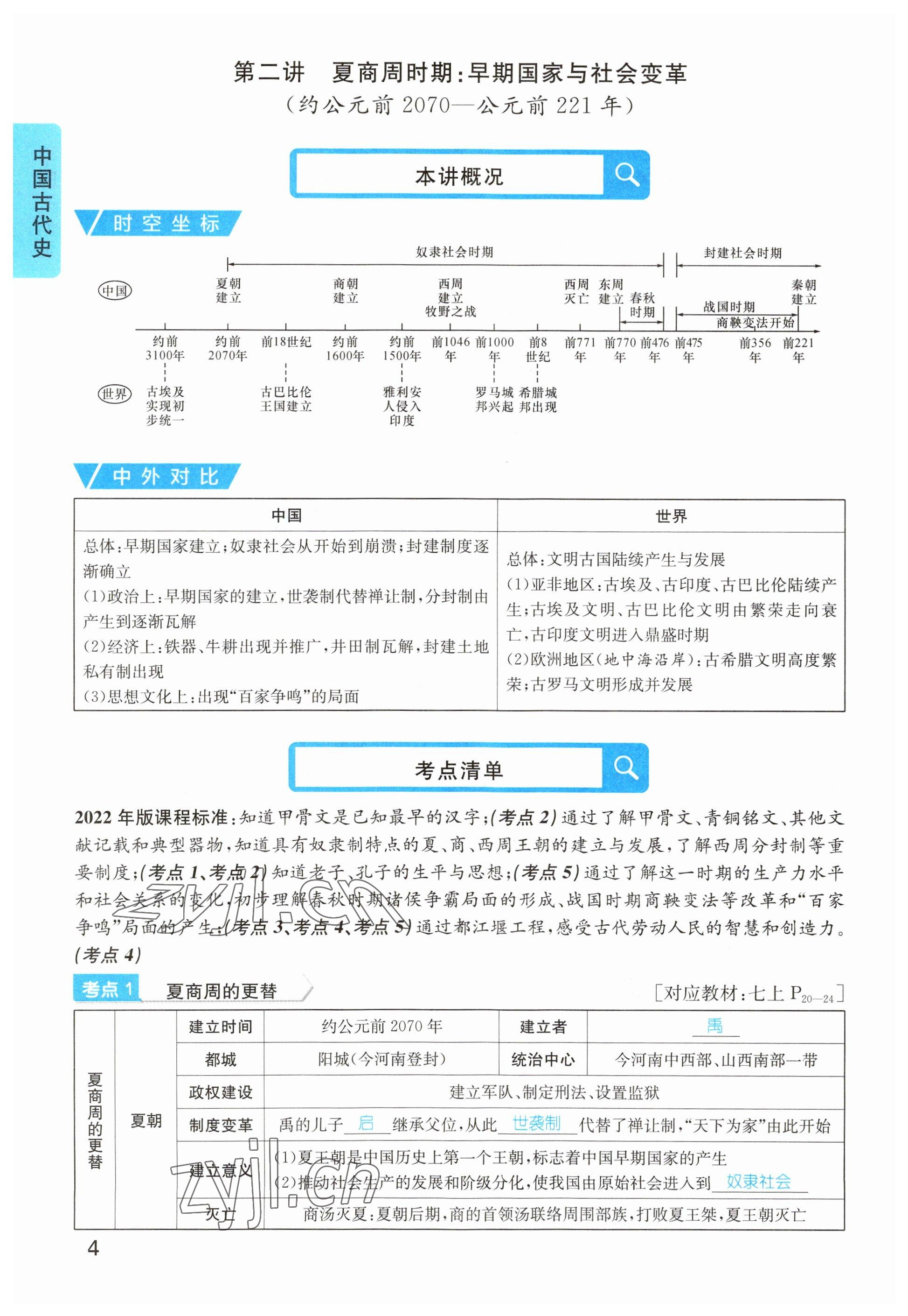 2023年鴻鵠志中考王歷史貴陽專版 參考答案第4頁