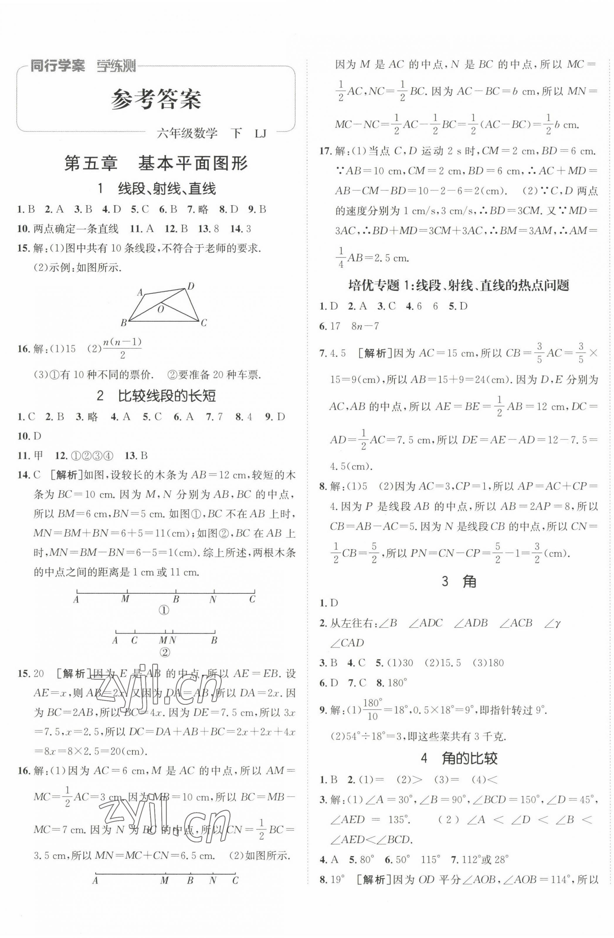 2023年同行学案六年级数学下册鲁教版 第1页