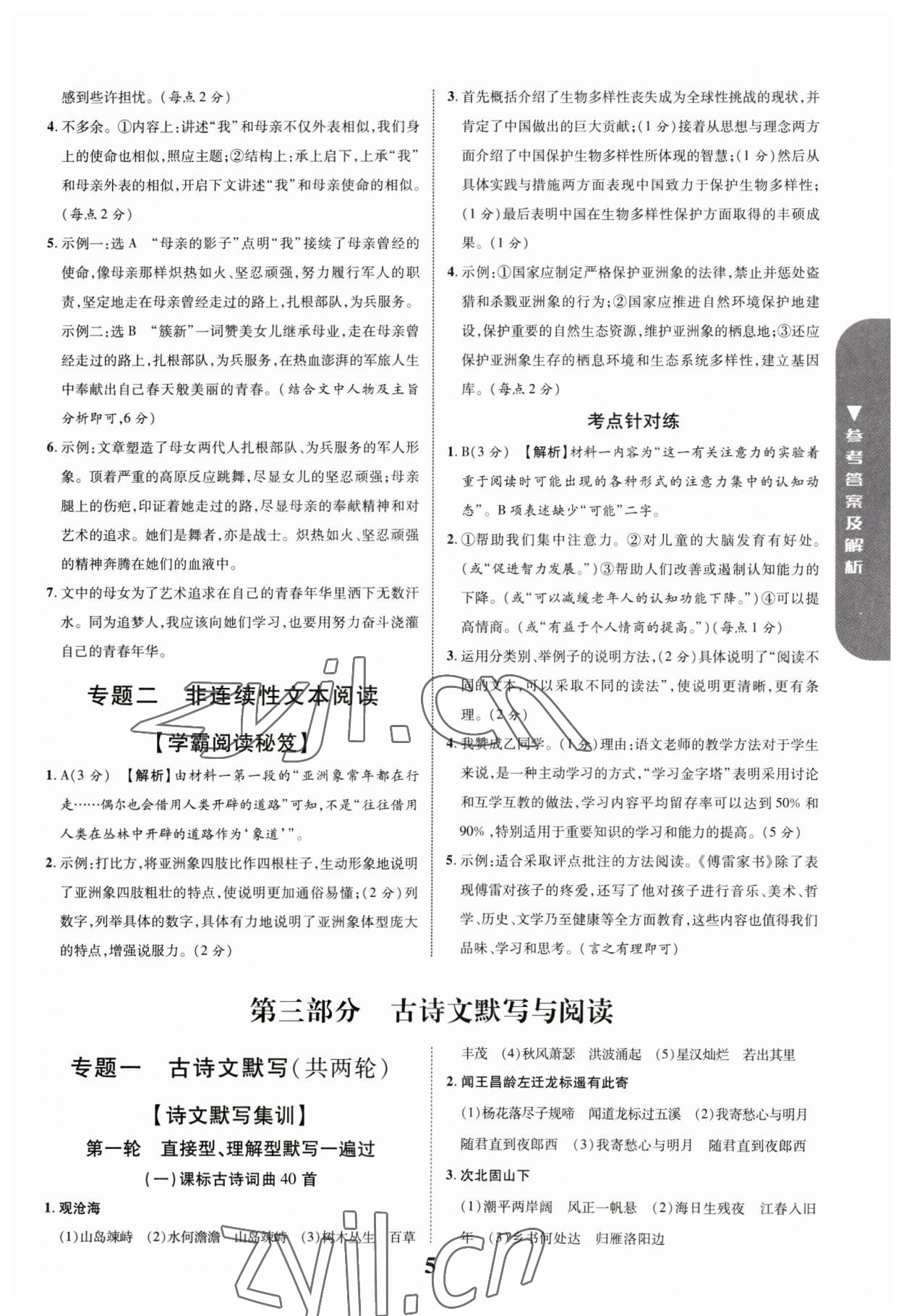 2023年中考新突破語(yǔ)文人教版安徽專版 第5頁(yè)