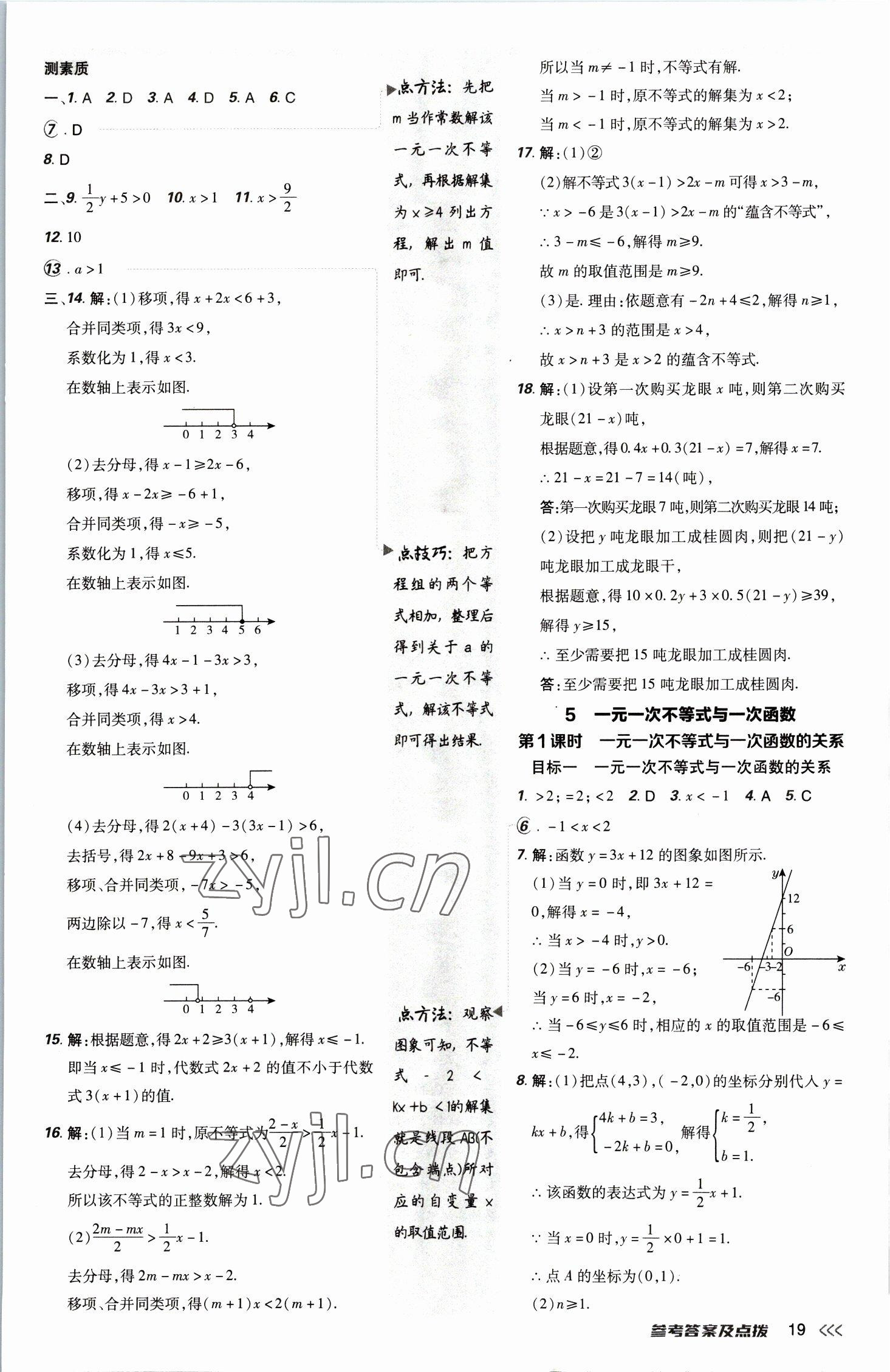 2023年綜合應(yīng)用創(chuàng)新題典中點八年級數(shù)學(xué)下冊北師大版 參考答案第19頁