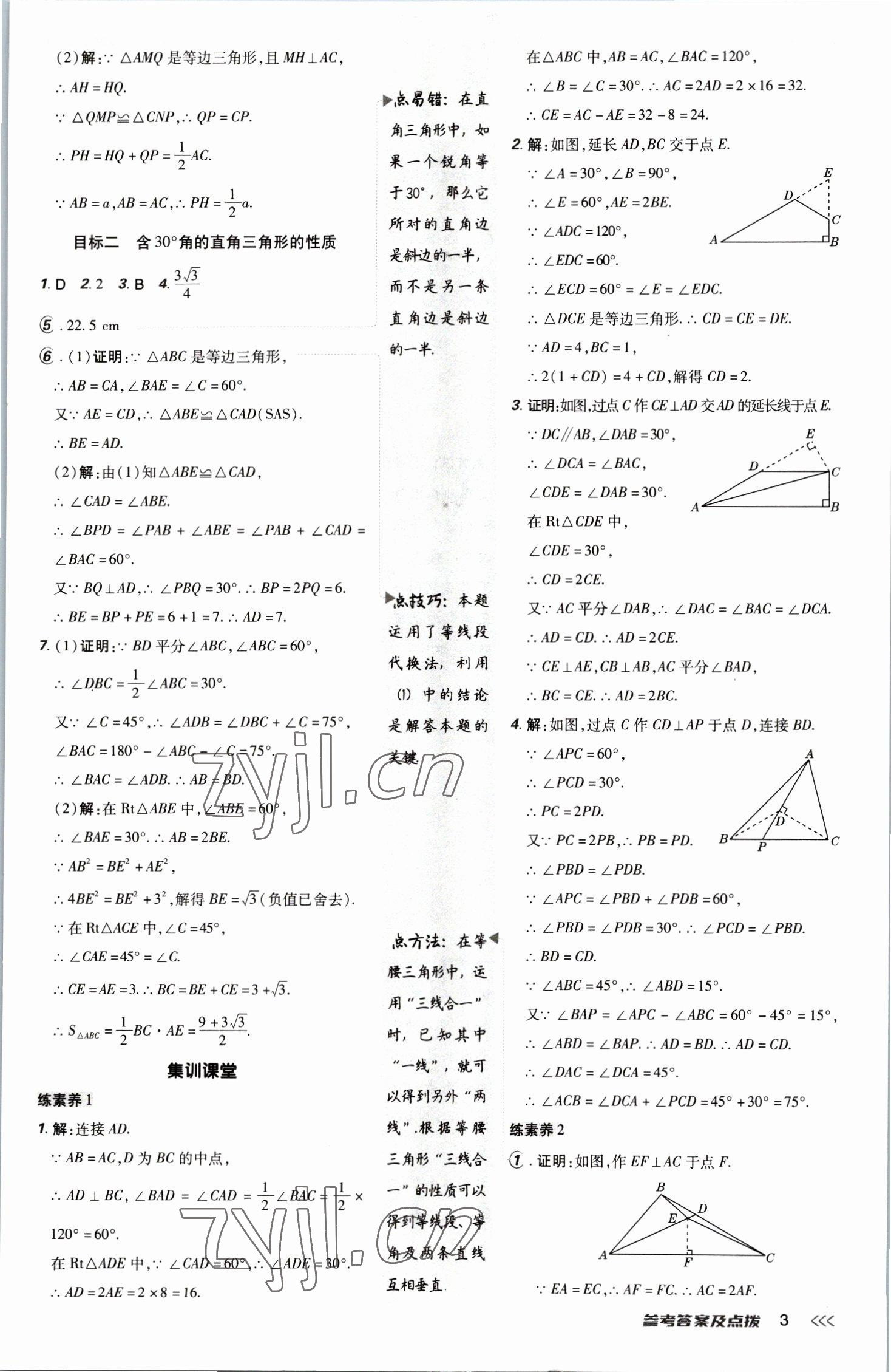 2023年綜合應(yīng)用創(chuàng)新題典中點(diǎn)八年級(jí)數(shù)學(xué)下冊(cè)北師大版 參考答案第3頁(yè)