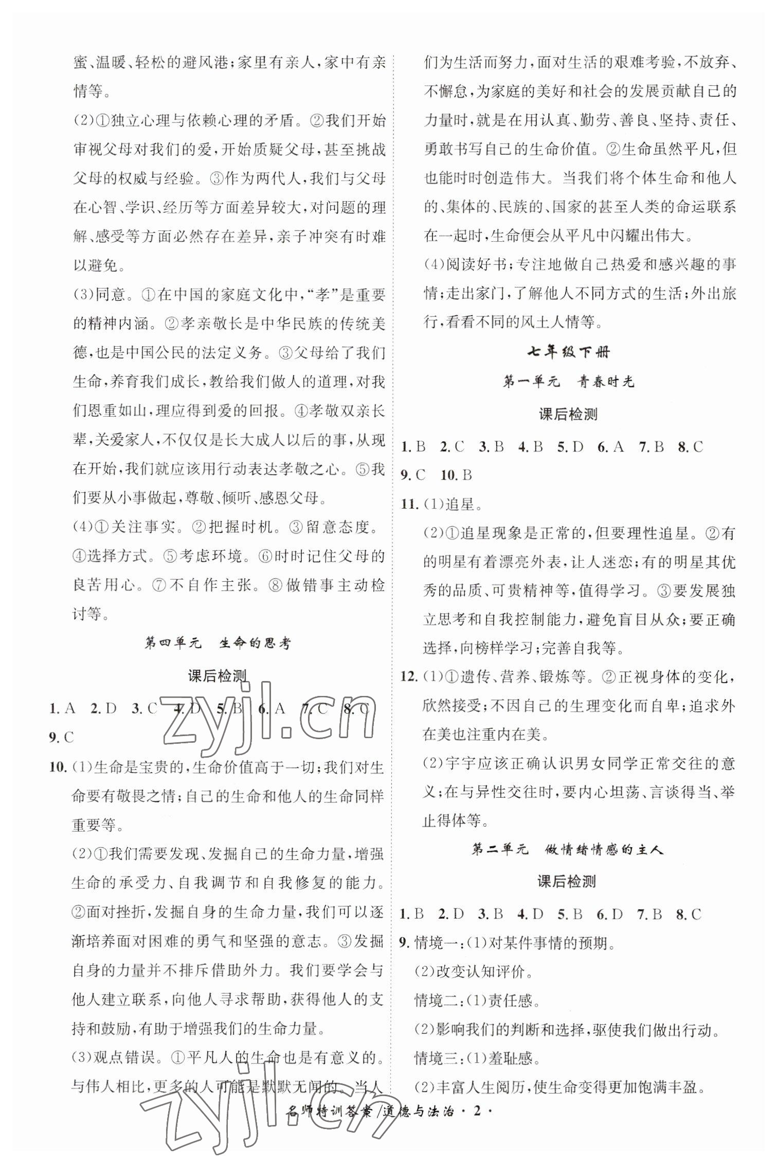 2023年名師特訓道德與法治安徽專版 第2頁