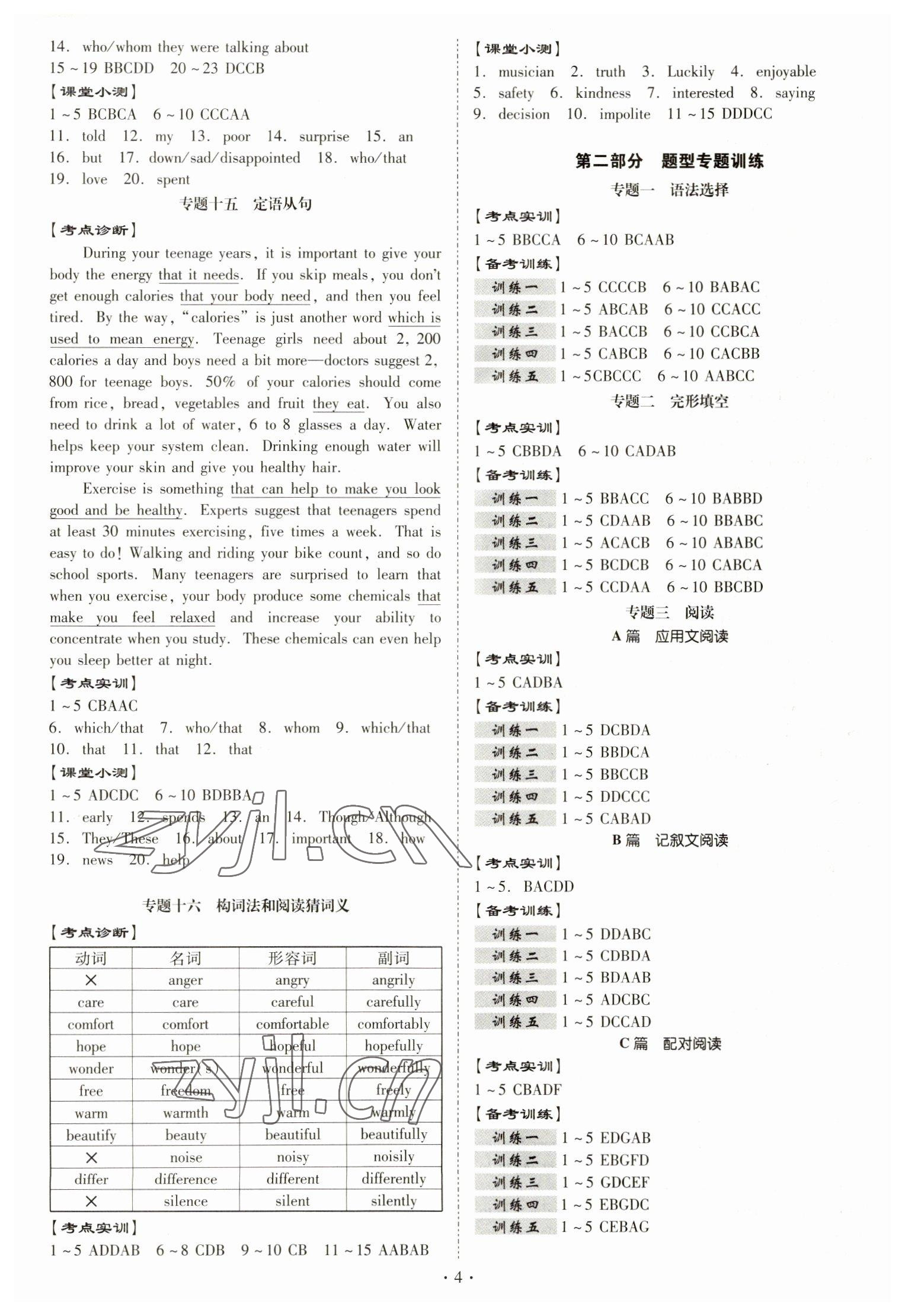 2023年金牌中考總復習英語 第4頁