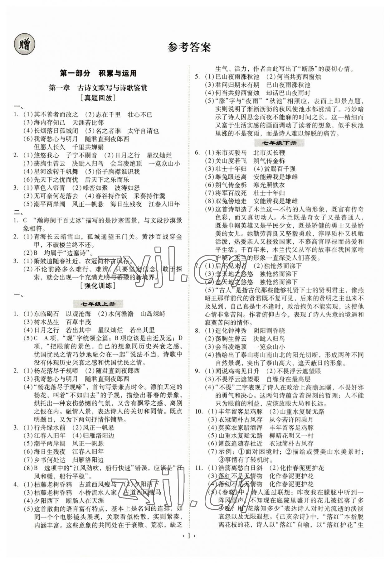 2023年金牌中考總復習語文 第1頁