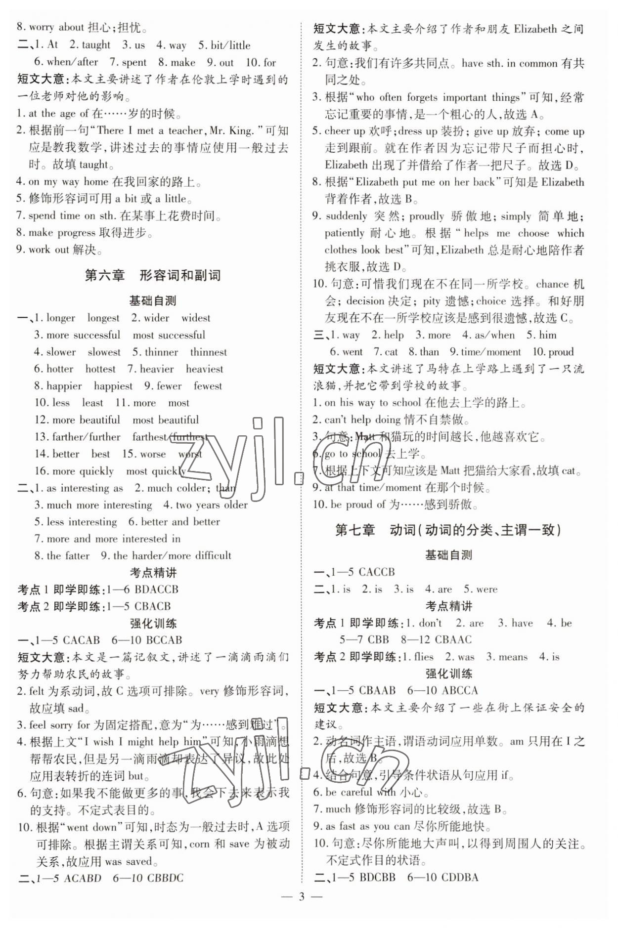 2023年名師中考英語廣東專用 參考答案第3頁