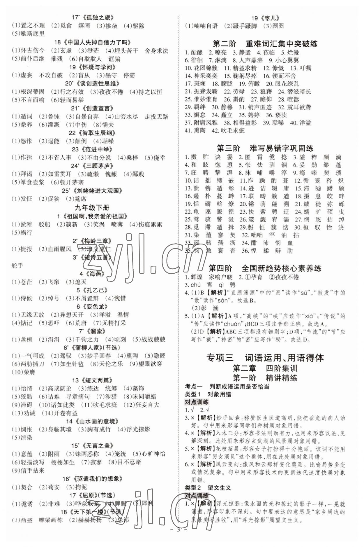 2023年中考沖刺語文廣東專版 第3頁