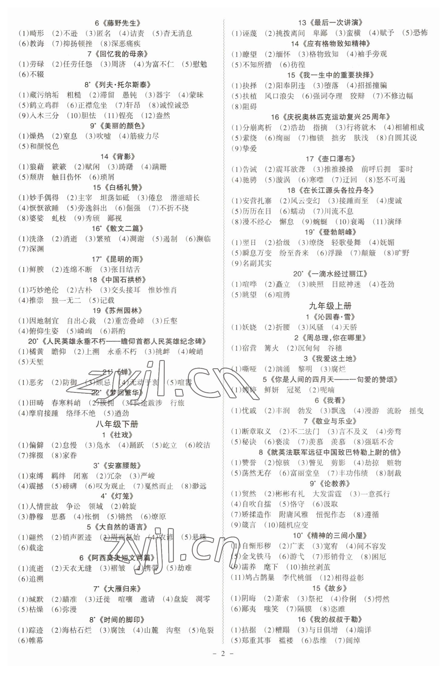 2023年中考沖刺語文廣東專版 第2頁