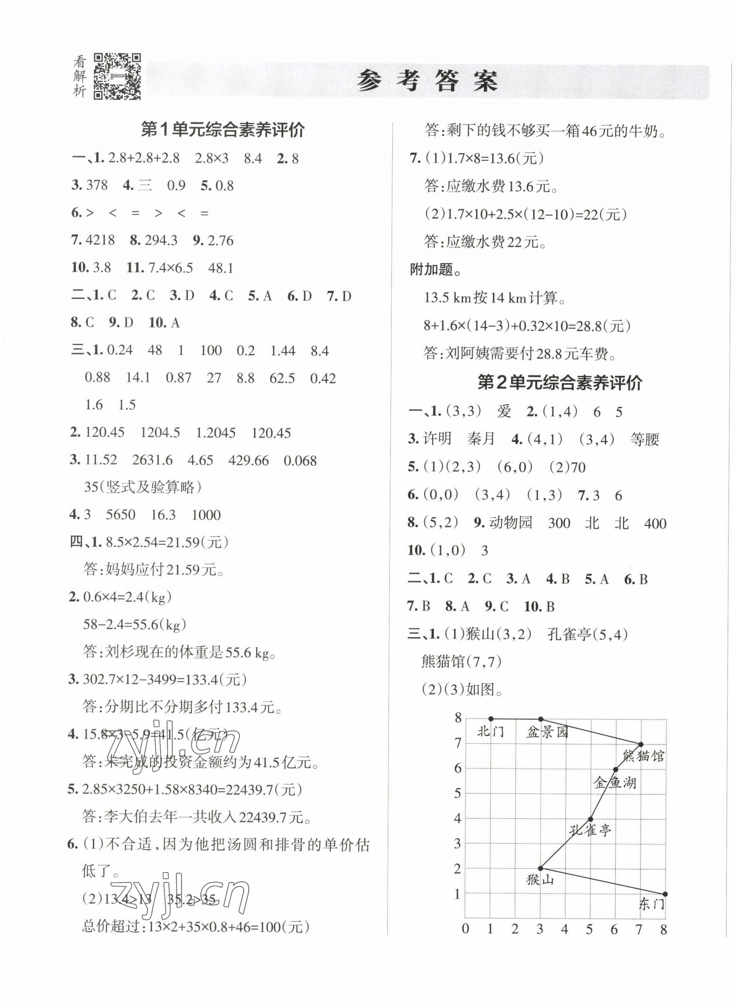 2022年小學學霸單元期末標準卷五年級數(shù)學上冊人教版 第1頁