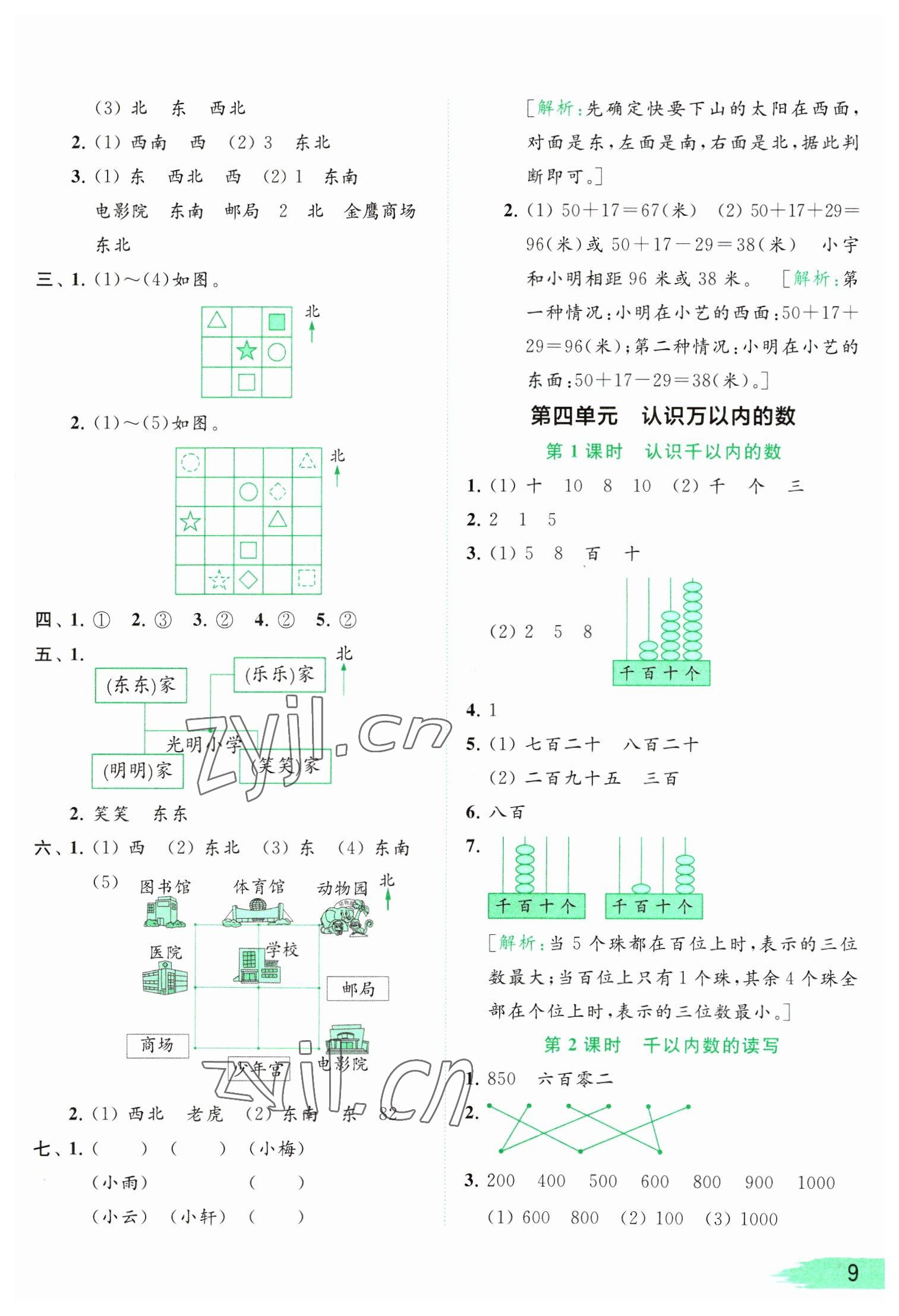 2023年亮點(diǎn)給力提優(yōu)班多維互動(dòng)空間二年級數(shù)學(xué)下冊蘇教版 參考答案第9頁