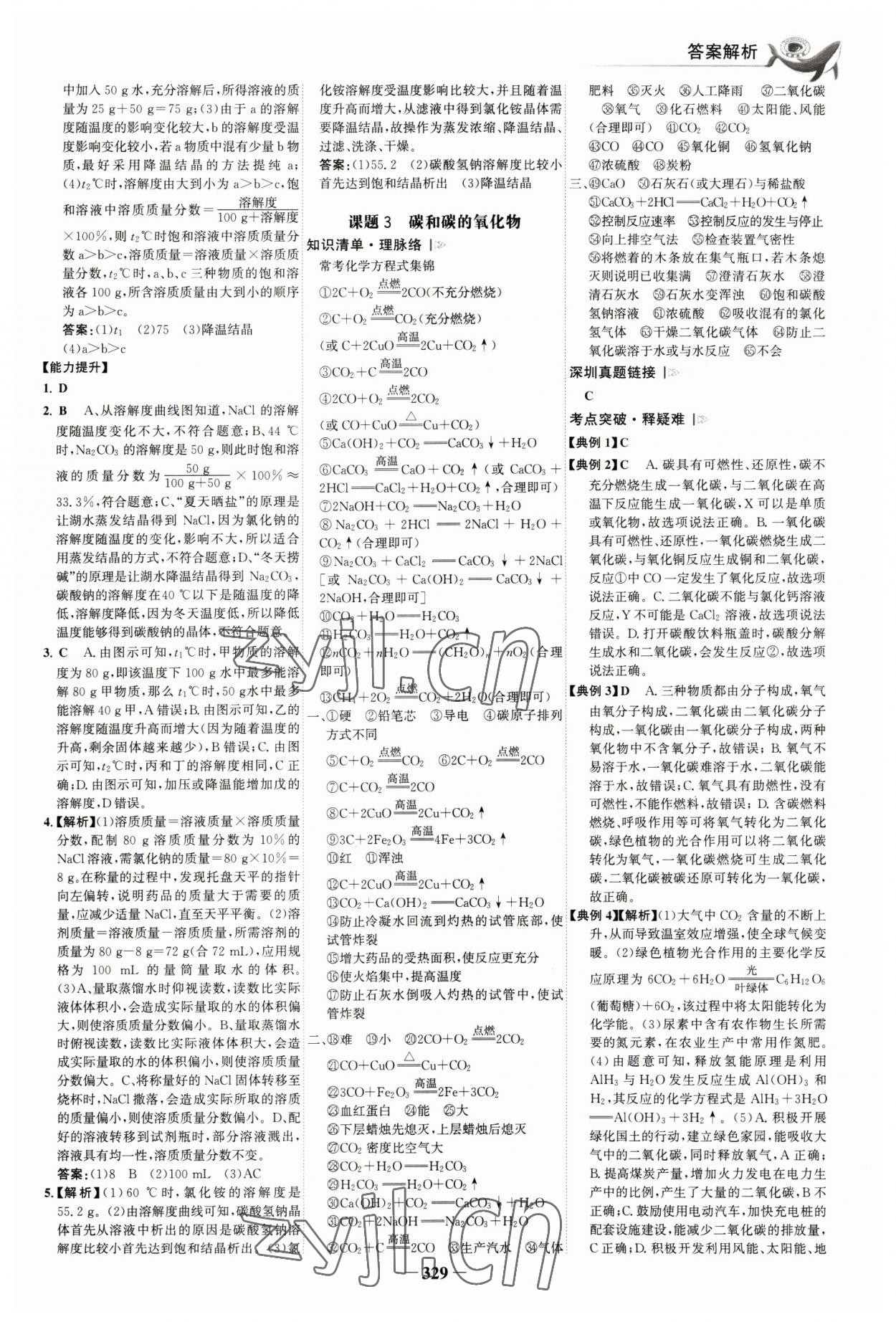 2023年世纪金榜金榜中考化学深圳专版 参考答案第4页