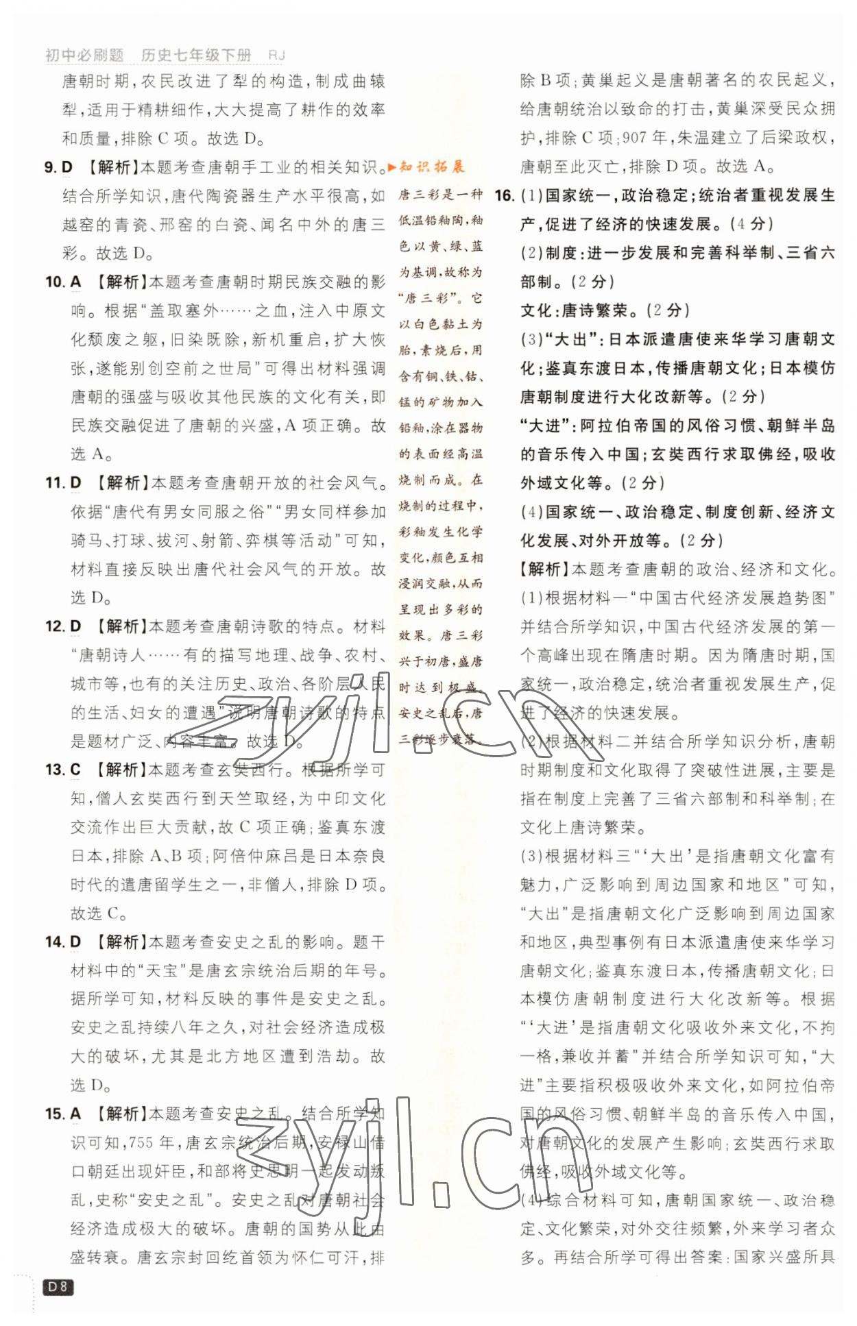 2023年初中必刷題七年級(jí)歷史下冊(cè)人教版 第8頁