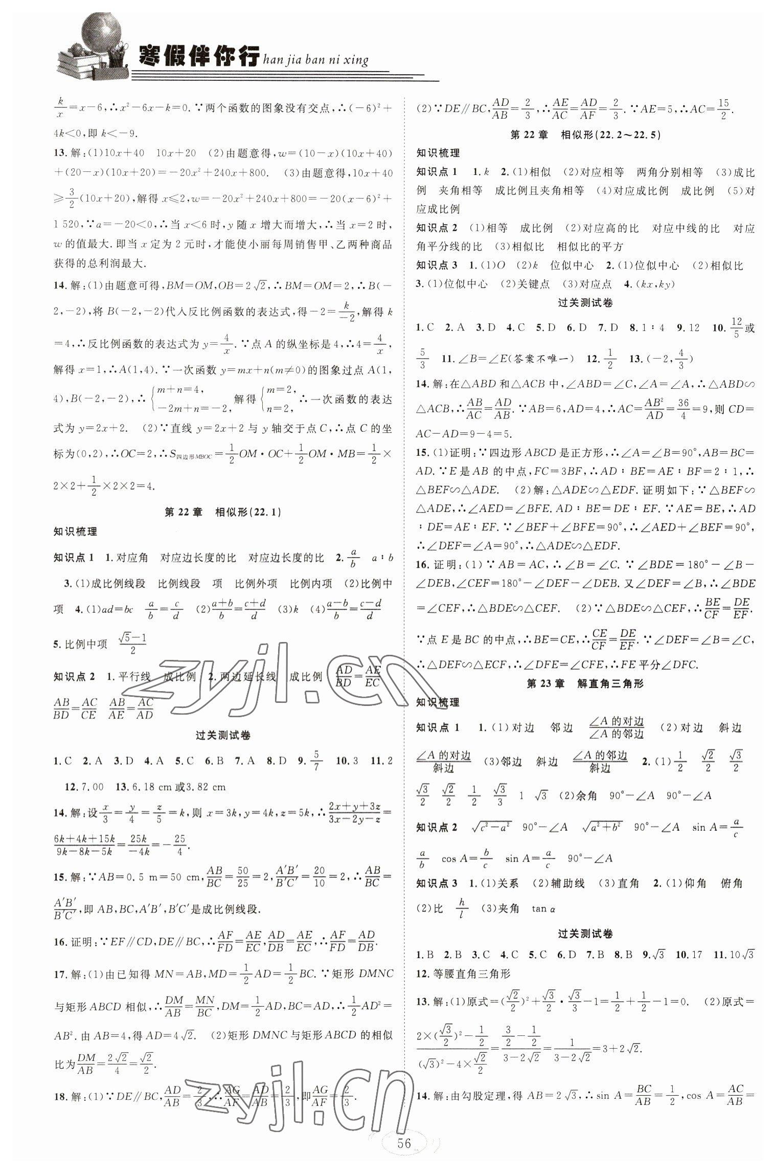 2023年假期伴你行寒假?gòu)?fù)習(xí)計(jì)劃合肥工業(yè)大學(xué)出版社九年級(jí)數(shù)學(xué)滬科版 第2頁(yè)