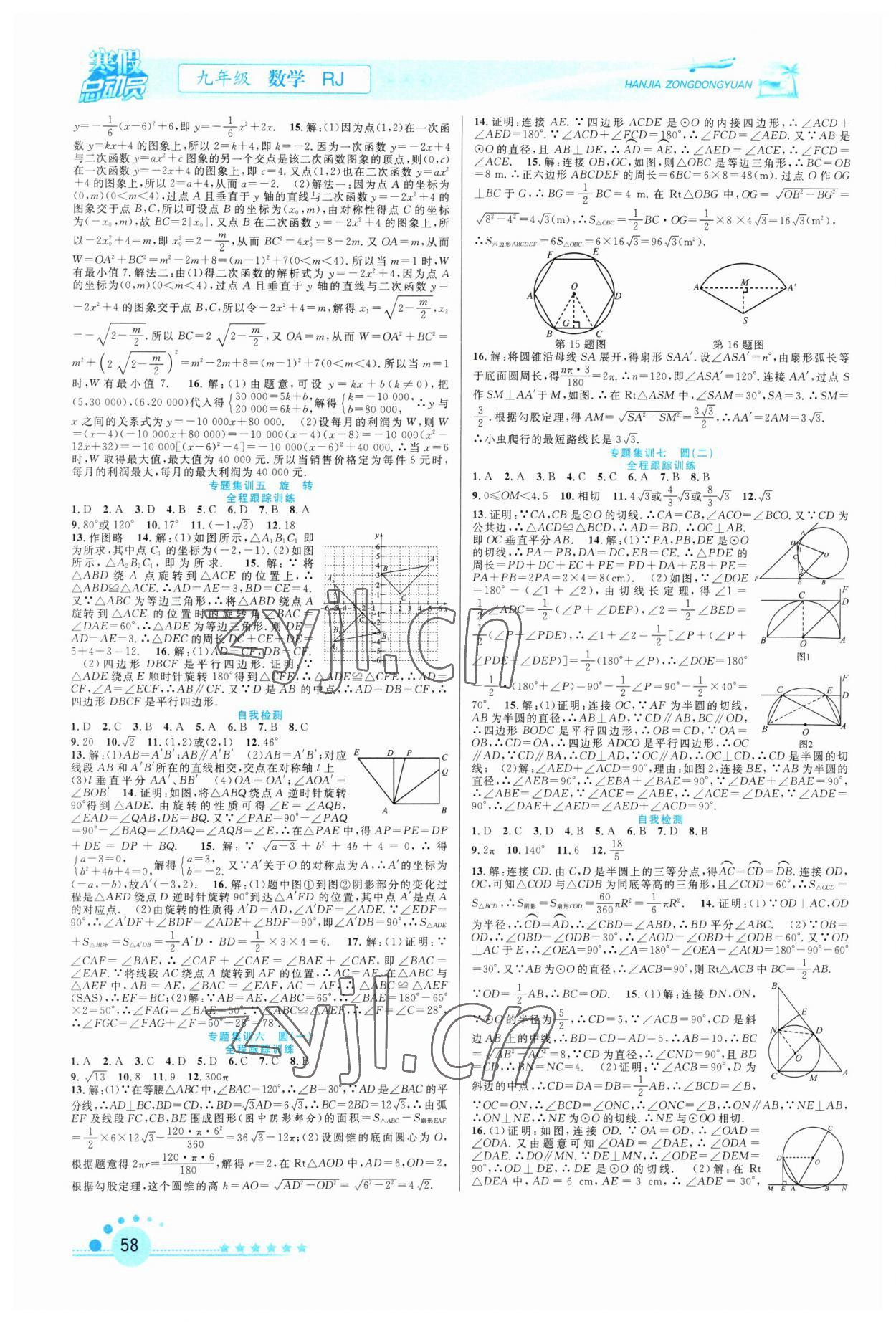 2023年寒假总动员合肥工业大学出版社九年级数学人教版 第2页
