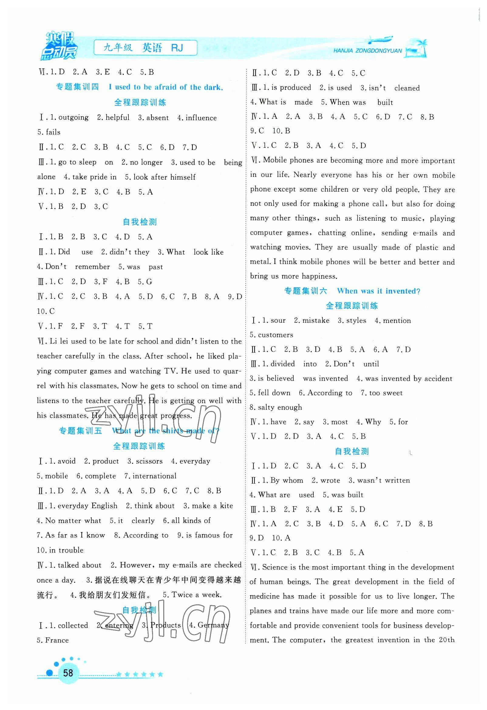 2023年寒假总动员合肥工业大学出版社九年级英语人教版 第2页