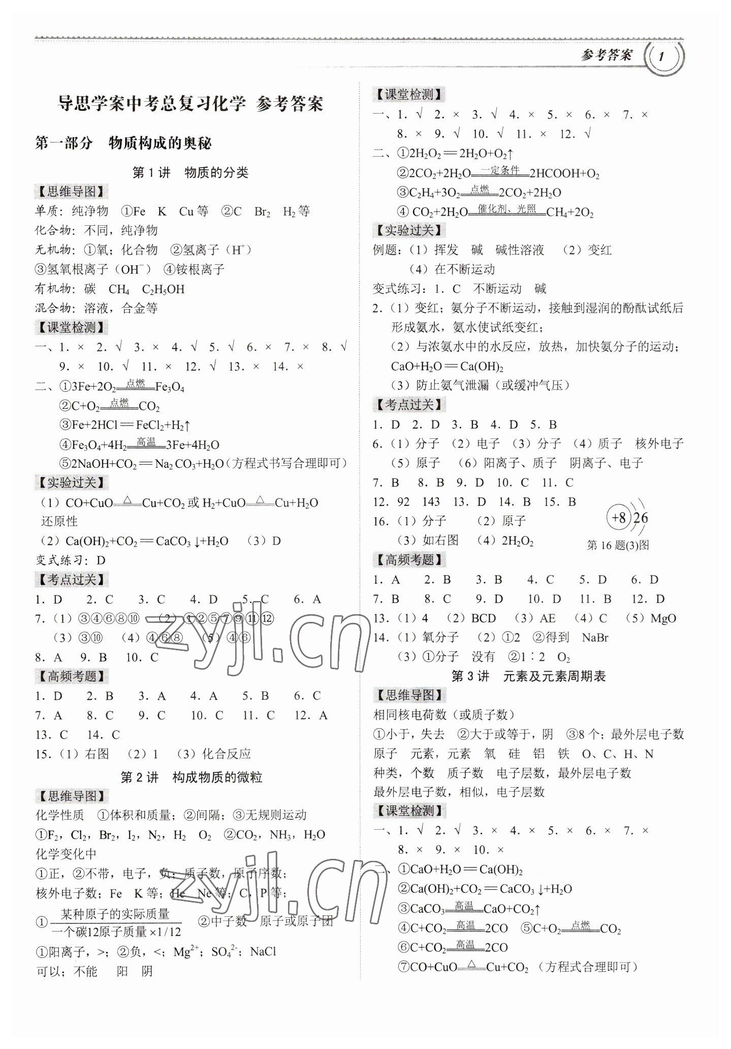 2023年导思学案化学深圳专版 第1页