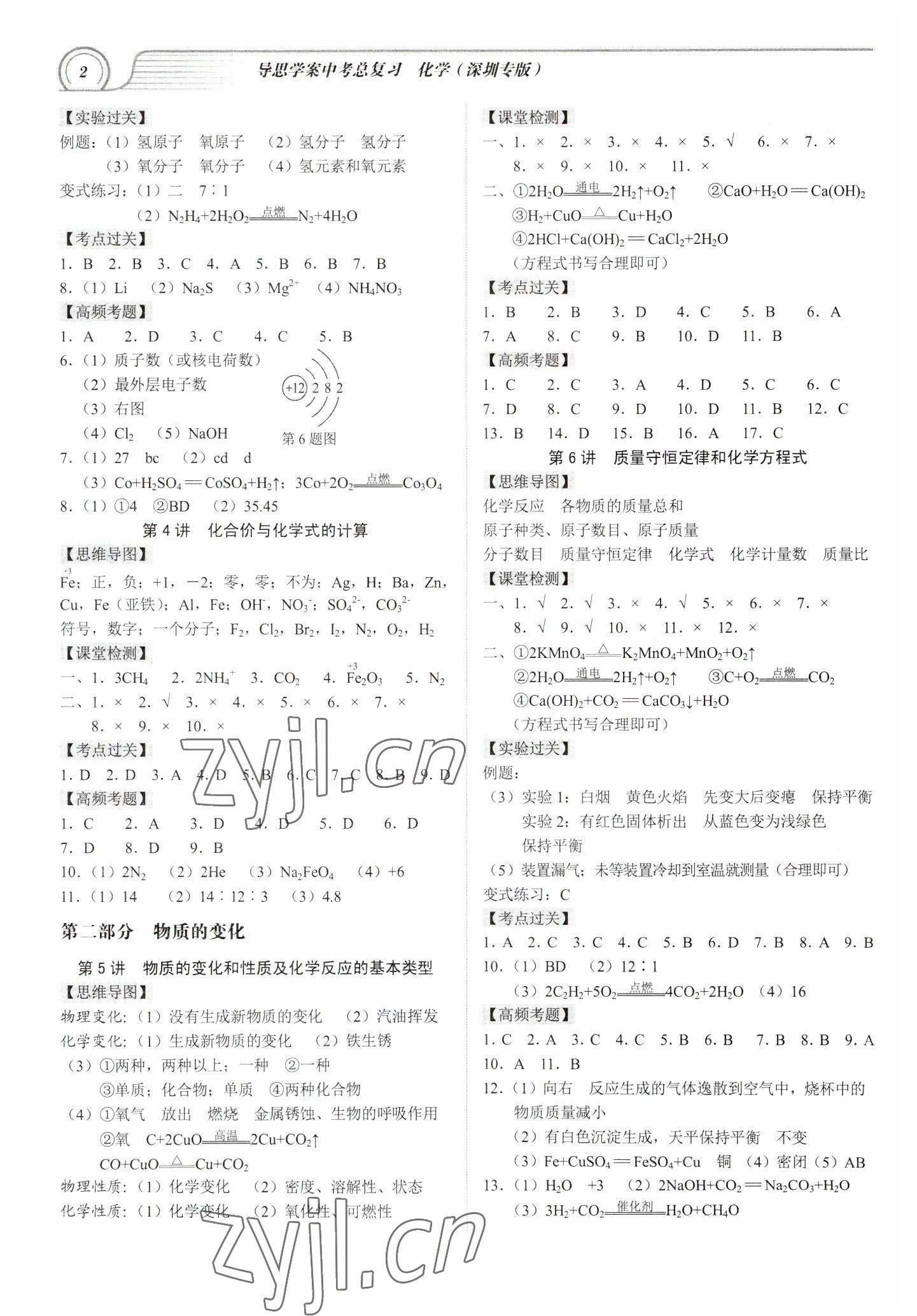 2023年导思学案化学深圳专版 第2页