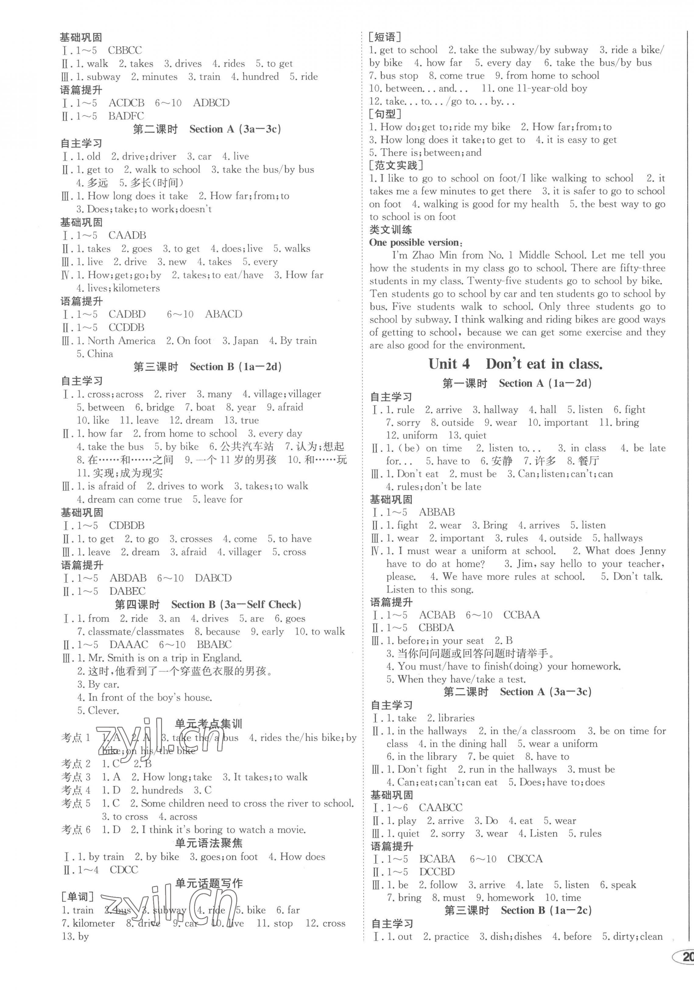 2023年中考檔案初中同步學(xué)案導(dǎo)學(xué)七年級英語下冊人教版青島專版 第3頁