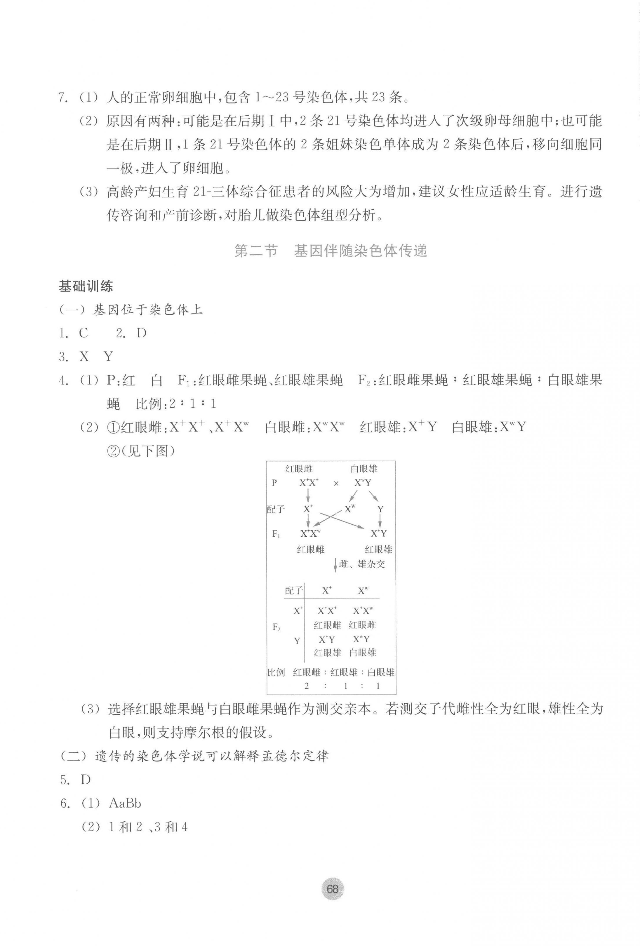 2023年作业本浙江教育出版社高中生物必修2浙科版 参考答案第4页