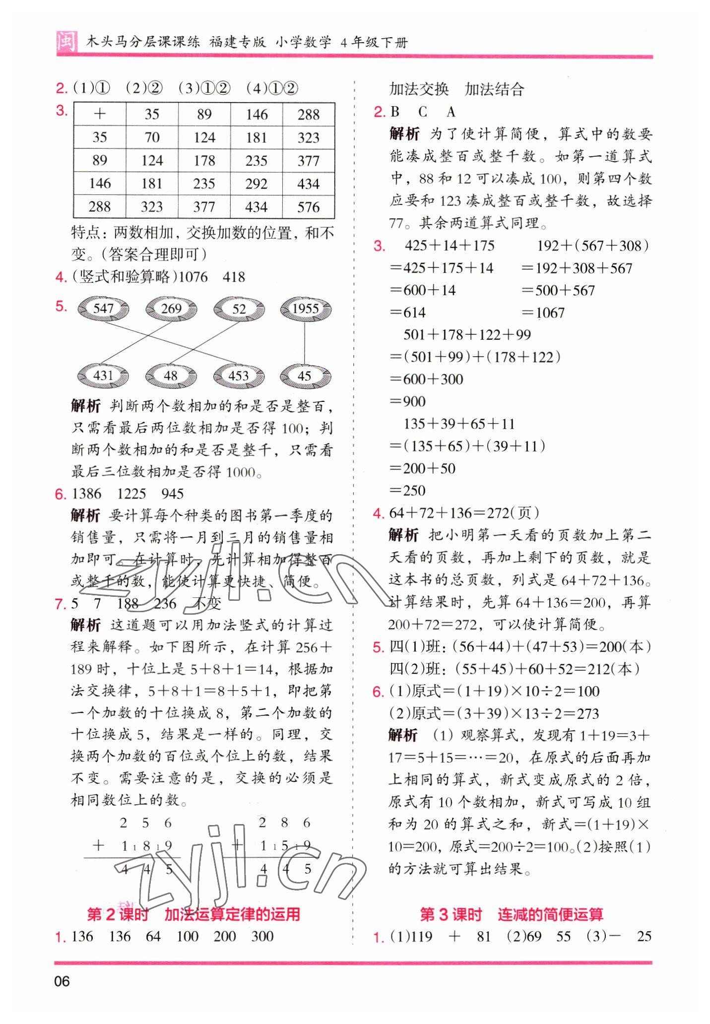 2023年木頭馬分層課課練四年級(jí)數(shù)學(xué)下冊(cè)人教版福建專版 第6頁(yè)