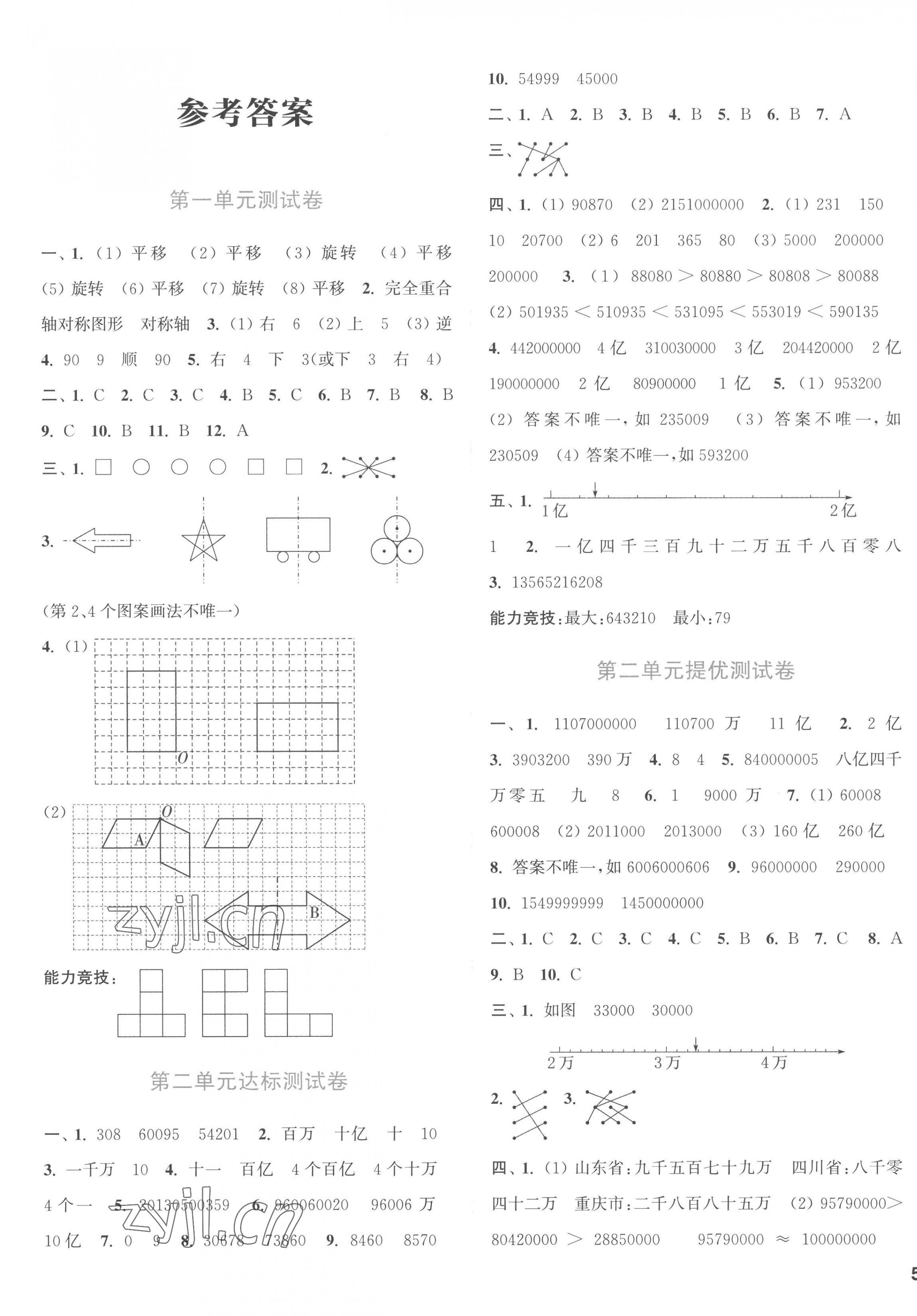 2023年通城學典卷典四年級數學下冊蘇教版 第1頁