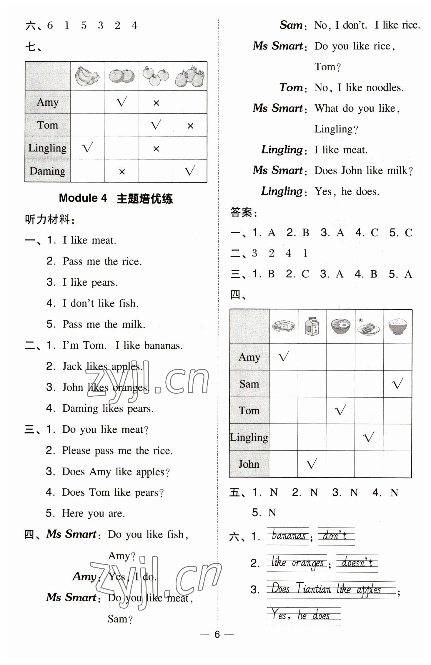 2023年綜合應(yīng)用創(chuàng)新題典中點三年級英語下冊外研版 參考答案第6頁