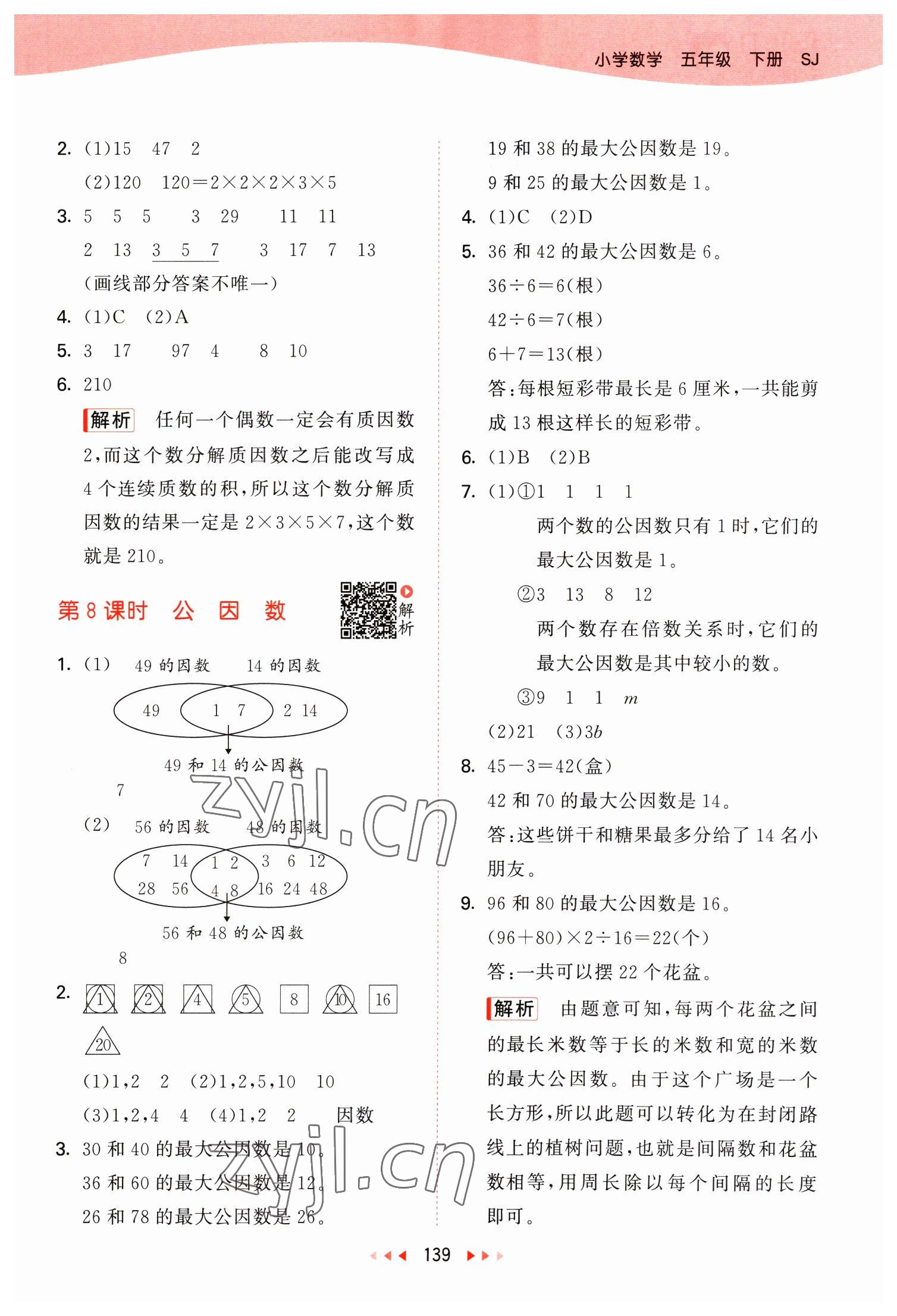 2023年53天天練五年級數(shù)學(xué)下冊蘇教版 參考答案第15頁