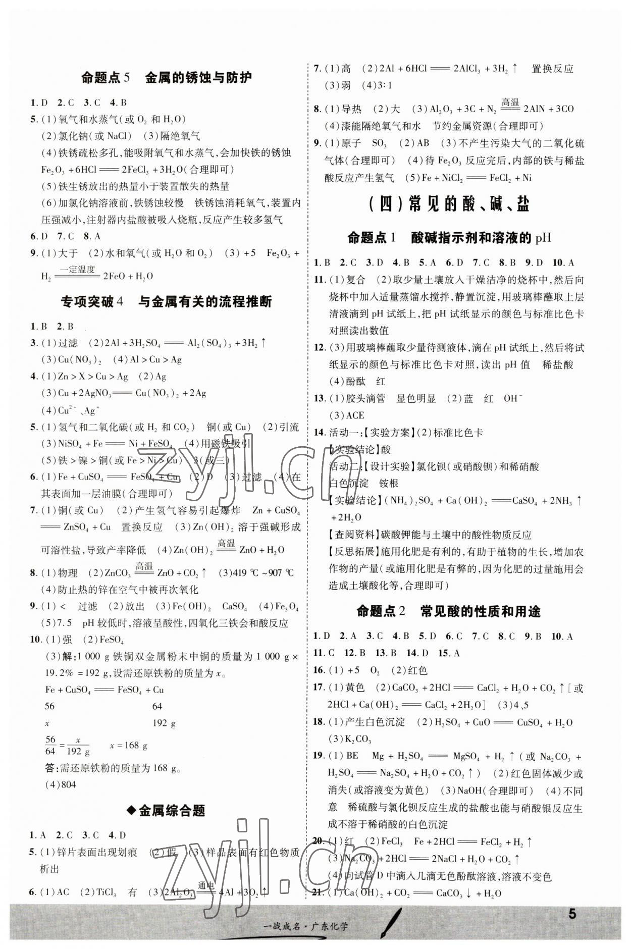 2023年一戰(zhàn)成名考前新方案化學廣東專版 第5頁